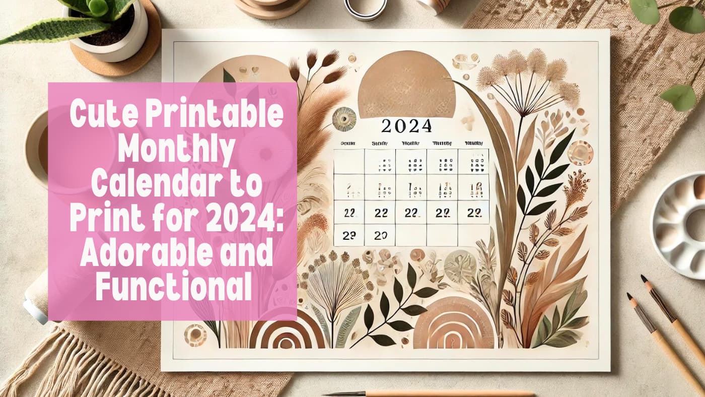 Cute Printable Monthly Calendar 2024: Free Download 🗓️ – SarsariCreations