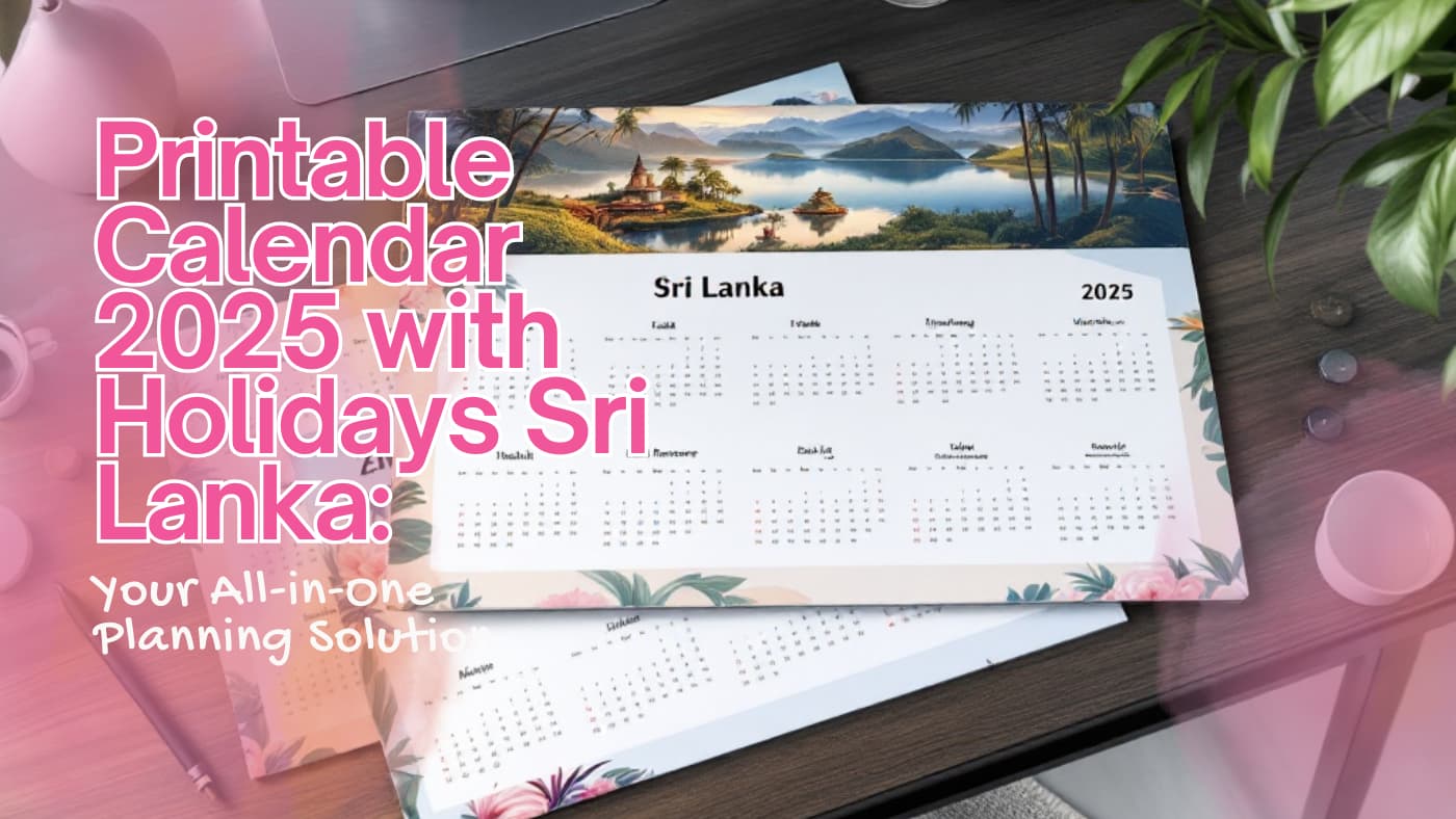 📅 Sri Lanka Calendar 2025 with Holidays Free Printable PDF A4