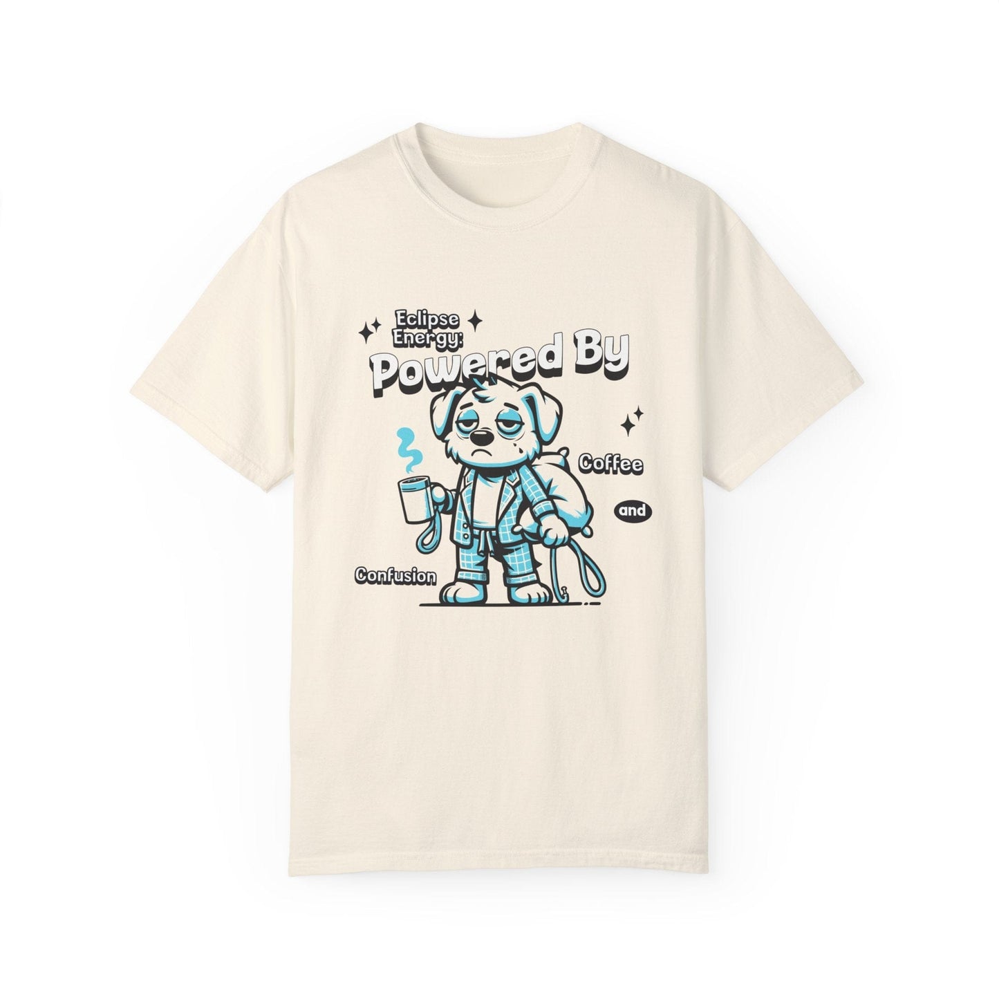 Funny Powered By Eclipse Energy Solar Eclipse 2024 Comfort Colors Tee Adult S-4XL - Ivory/Blossom