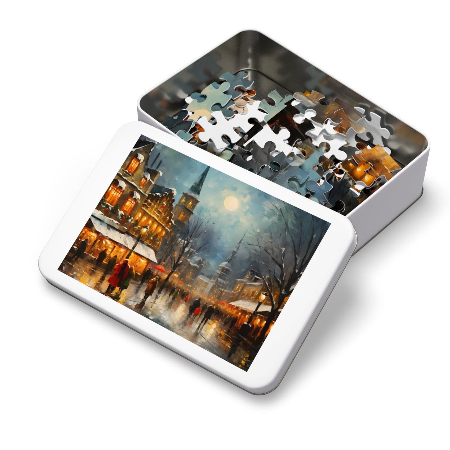 Christmas Jigsaw Puzzle: Bustling Christmas Market | Van Gogh Inspired | Customizable Sizes (30-1000 Pieces) | Ideal Gift for Family Game Night | Stress Relief for Kids & Adults
