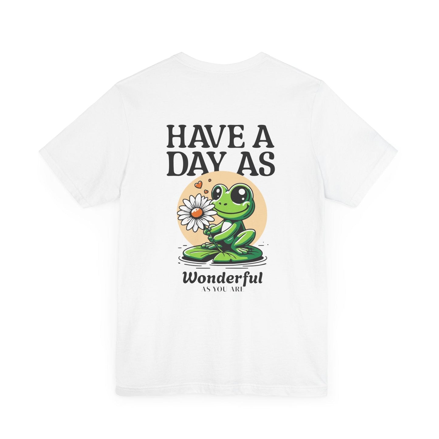 Wonderful Day Slogan Casual Graphic Print Tee's Shirt for Women/Men XS-4XL - Natural/White