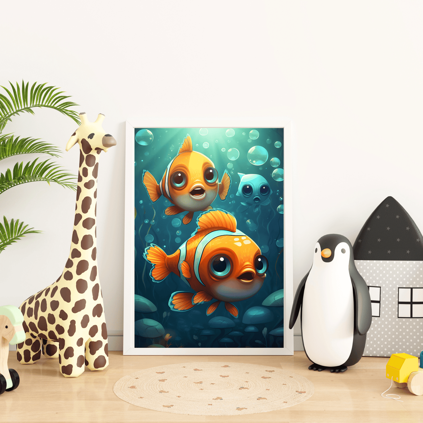 2023 Printable Modern Kids Wall Art Clownfish Print Unframed Digital Aesthetic Home Decor Digital Download