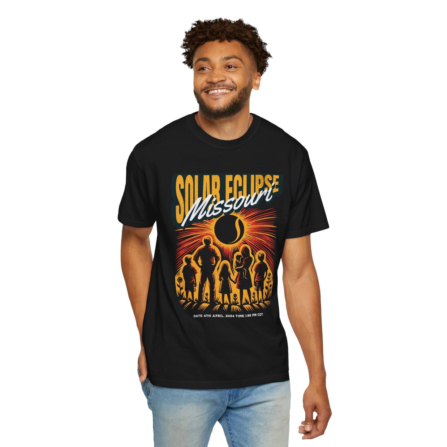 Missouri Totality Solar Eclipse 4.08.24 America Adult S-4XL - Black/Graphite