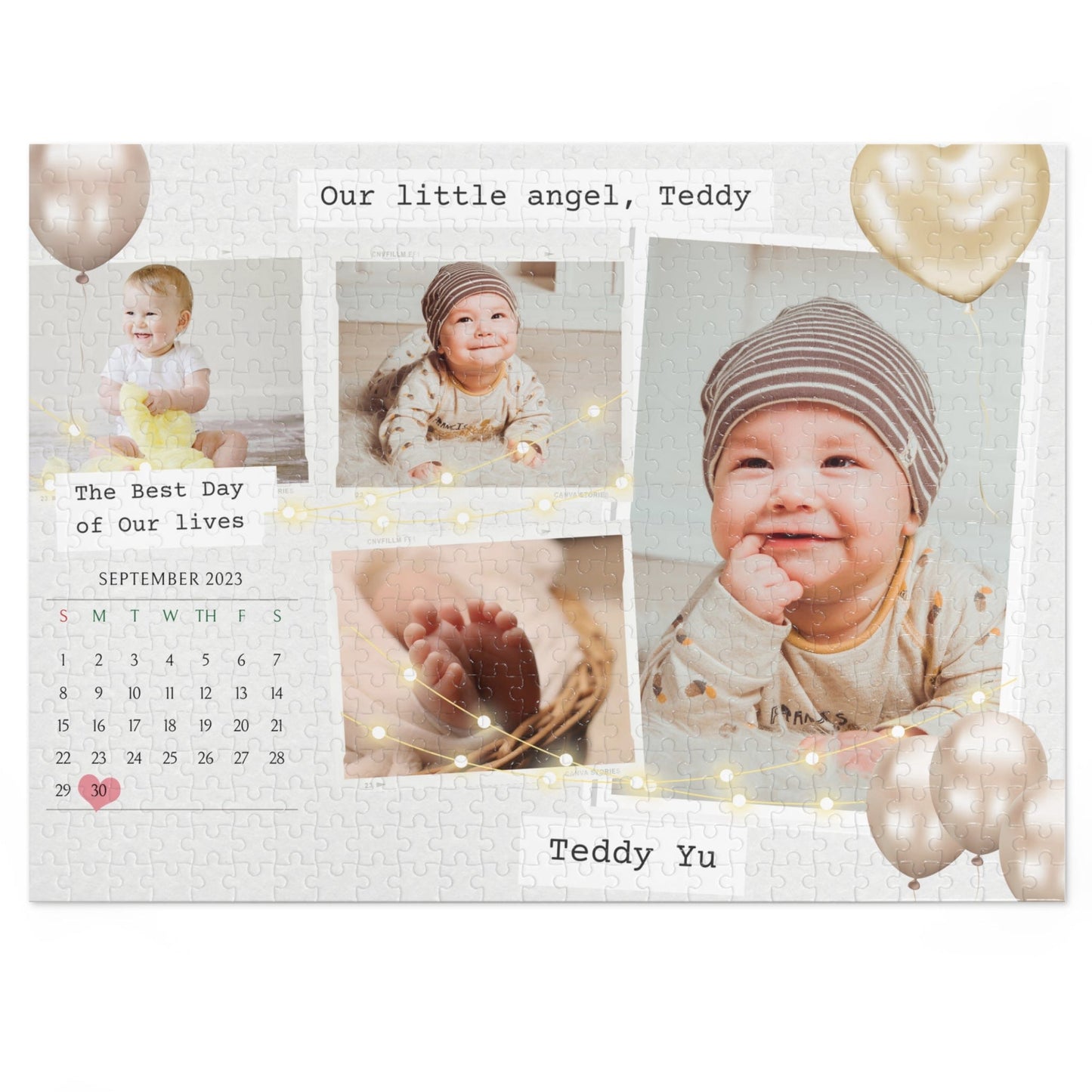 Custom Image Newborn Jigsaw Puzzle 1000/500/252/110 Pieces | Customized Gift for New Parents and Grand Parents