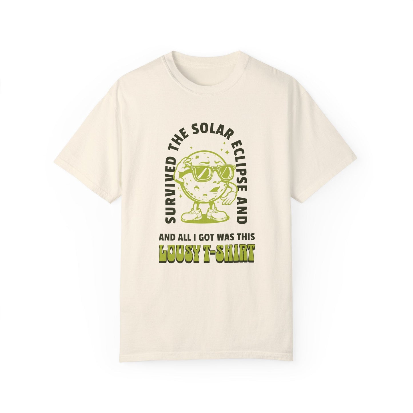 Survived The Solar Eclipse Funny Total Solar 2024 Comfort Colors Tee Shirt Adult S-4XL - Blossom/Ivory