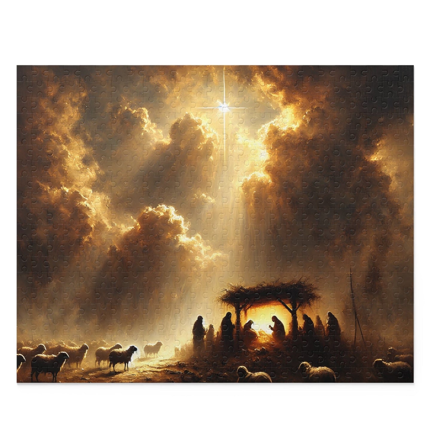 SARSARI Baby Jesus Manger Holi Night Jigsaw Puzzle Games (120, 252, 500 pieces) for Adults | Christian Jigsaw Gift for Her | Christmas Art Puzzle for Kids