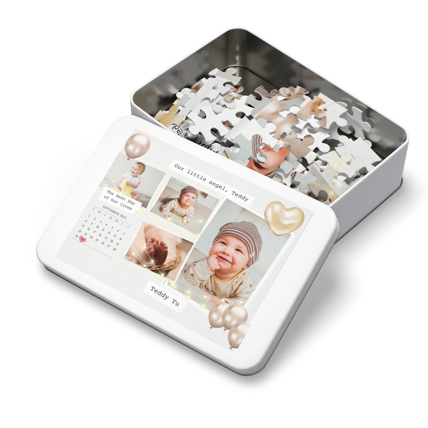 Custom Image Newborn Jigsaw Puzzle 1000/500/252/110 Pieces | Customized Gift for New Parents and Grand Parents