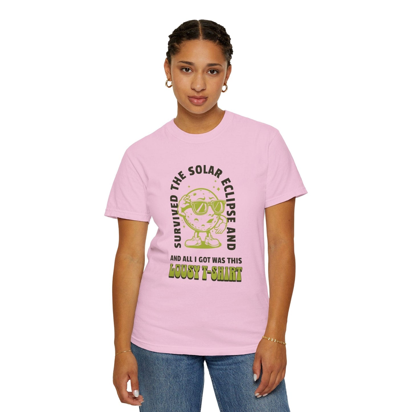 Survived The Solar Eclipse Funny Total Solar 2024 Comfort Colors Tee Shirt Adult S-4XL - Blossom/Ivory