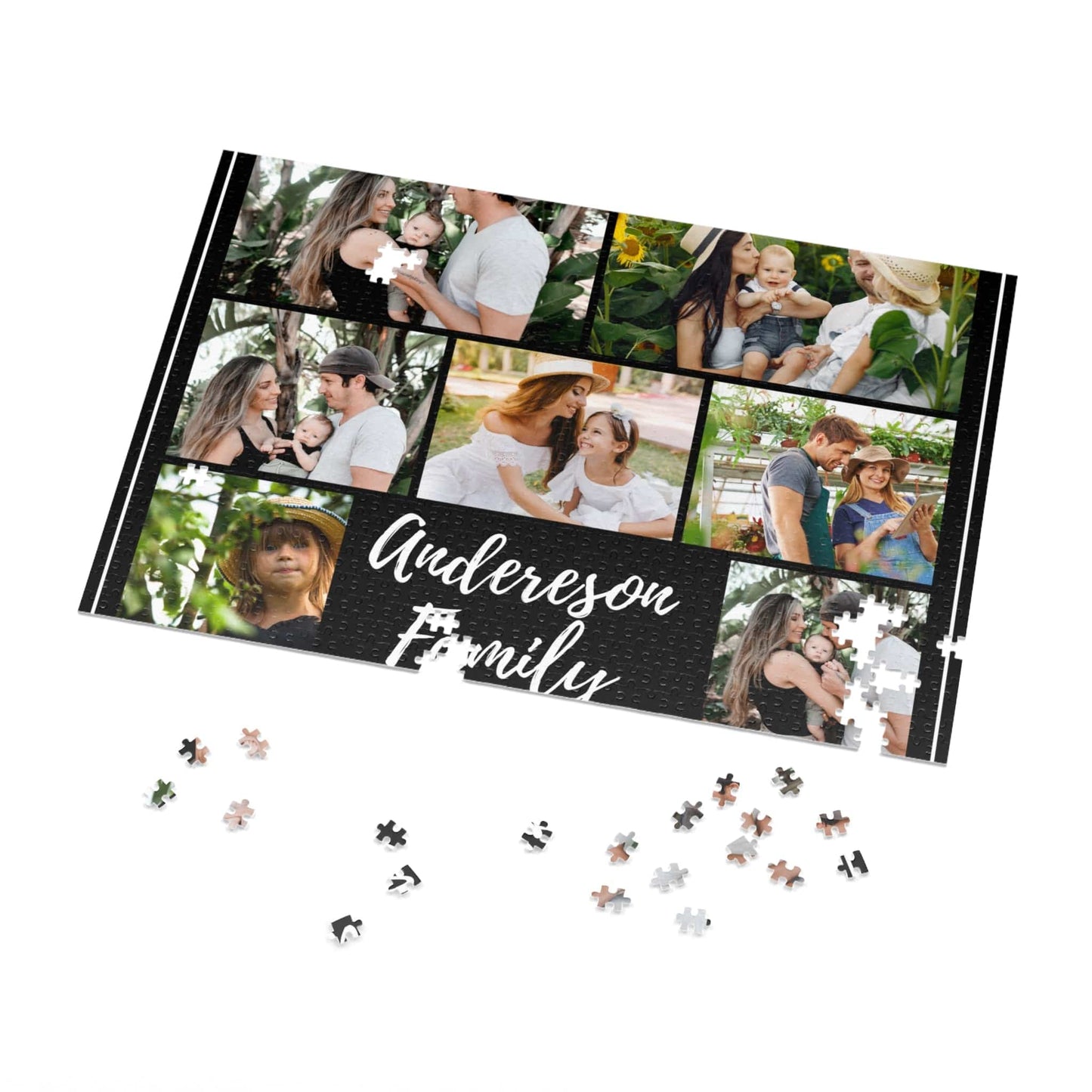 Custom Family Jigsaw Puzzle from Photo Collage - 1000/500/252/110 Pieces - DIY Gifts for Family Members