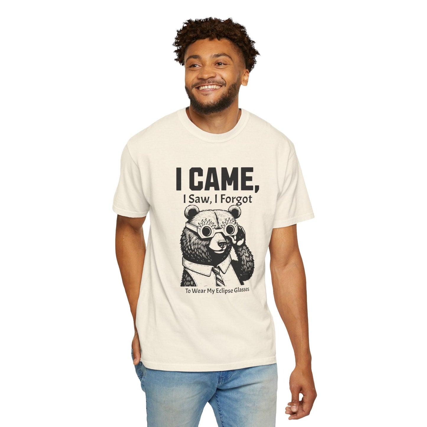 Funny I Came, I Saw, I Forgot Totality Solar Eclipse 2024 Comfort Colors Tee Adult S-4XL - White/Ivory