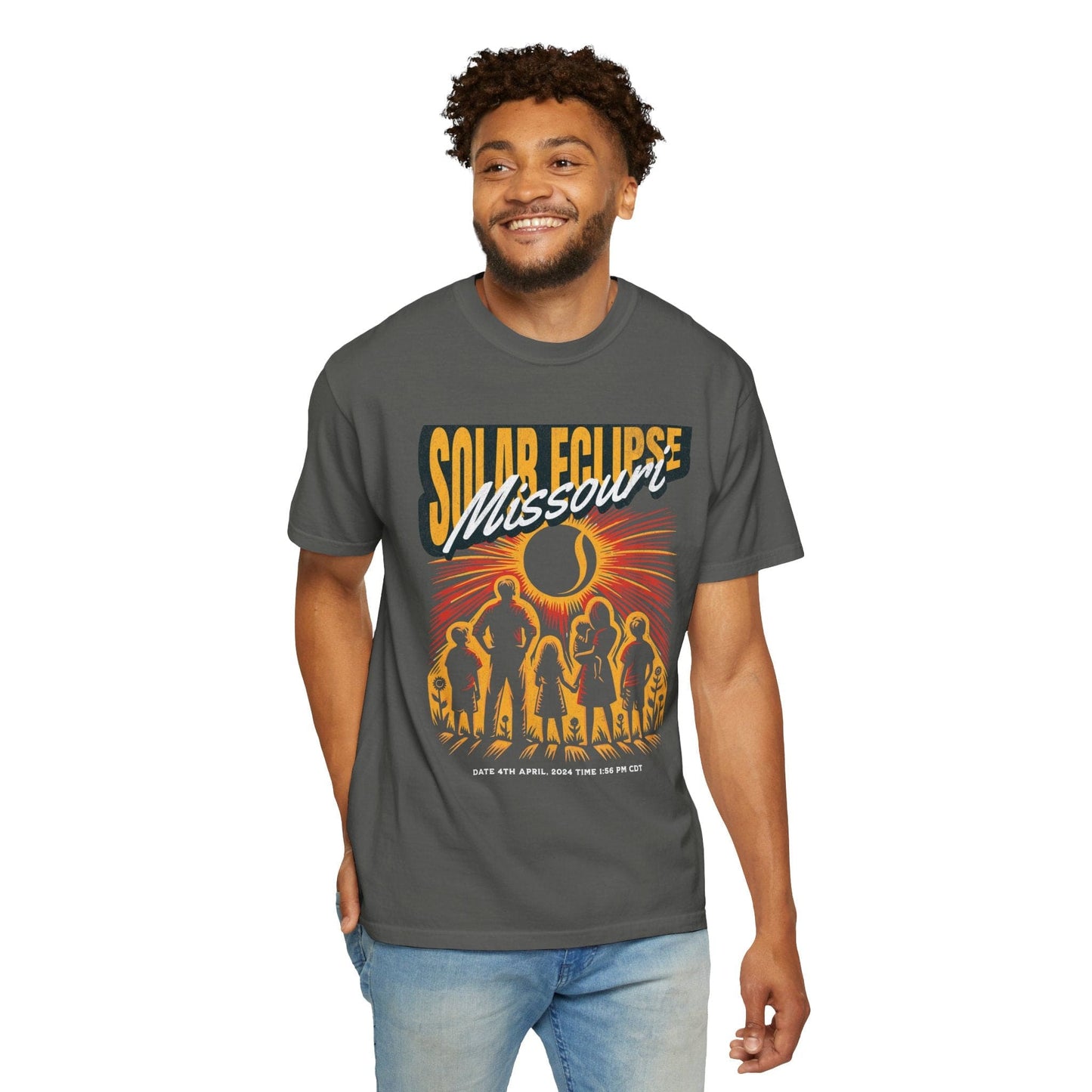 Missouri Totality Solar Eclipse 4.08.24 America Adult S-4XL - Black/Graphite