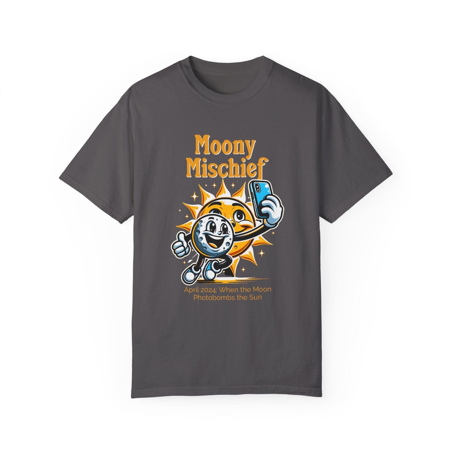 Moony Mischief Total Solar Eclipse Funny 2024 Shirt Adult S-4XL - Black/Graphite