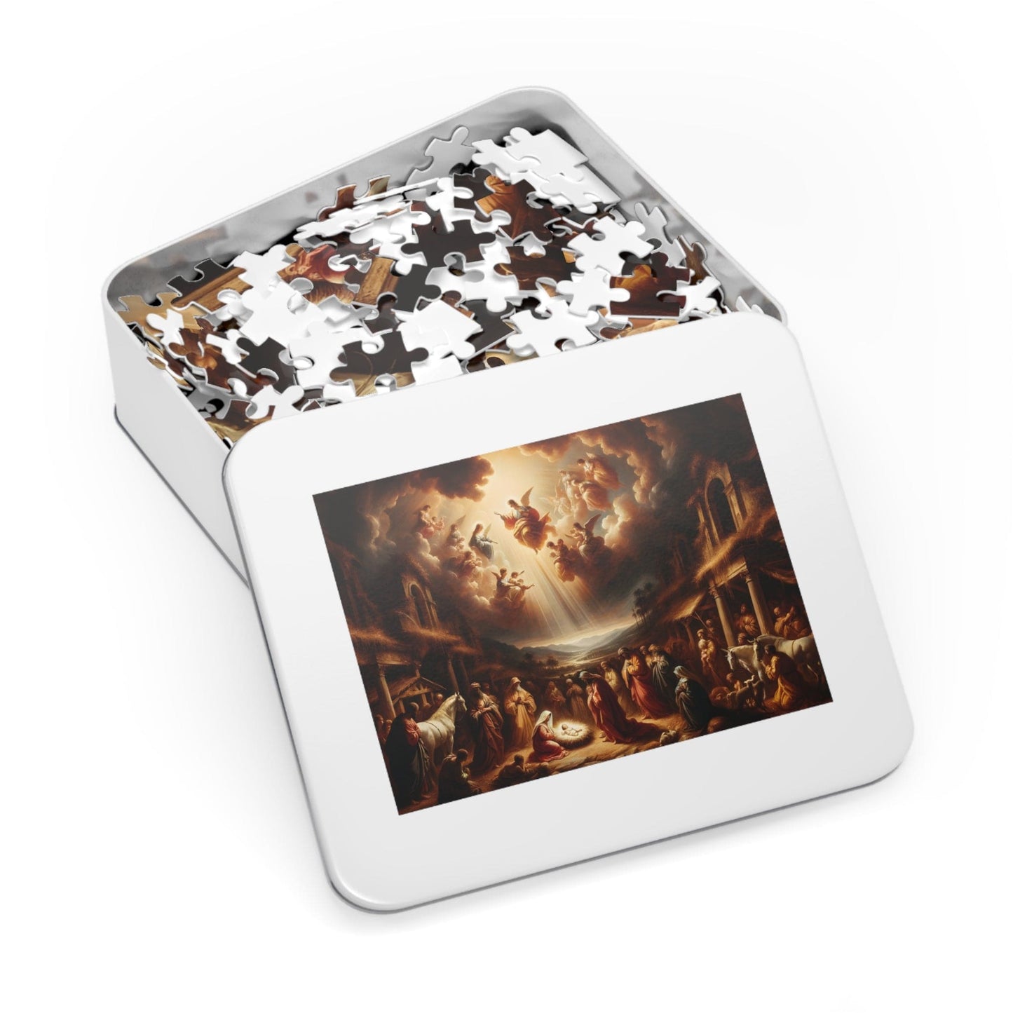 Jesus and Angels Jigsaw Puzzles | Classic Nativity Scene Jigsaw Puzzle 110, 252, 500, 1000 Piece for Christmas | Limited Edition | DIY Stress Reliever Gift