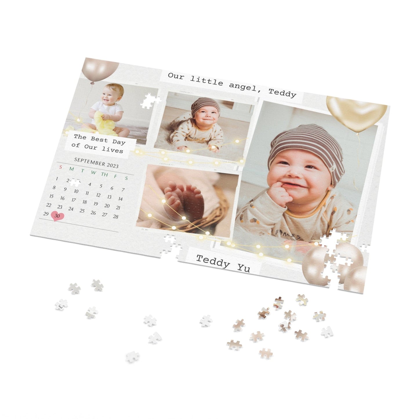 Custom Image Newborn Jigsaw Puzzle 1000/500/252/110 Pieces | Customized Gift for New Parents and Grand Parents