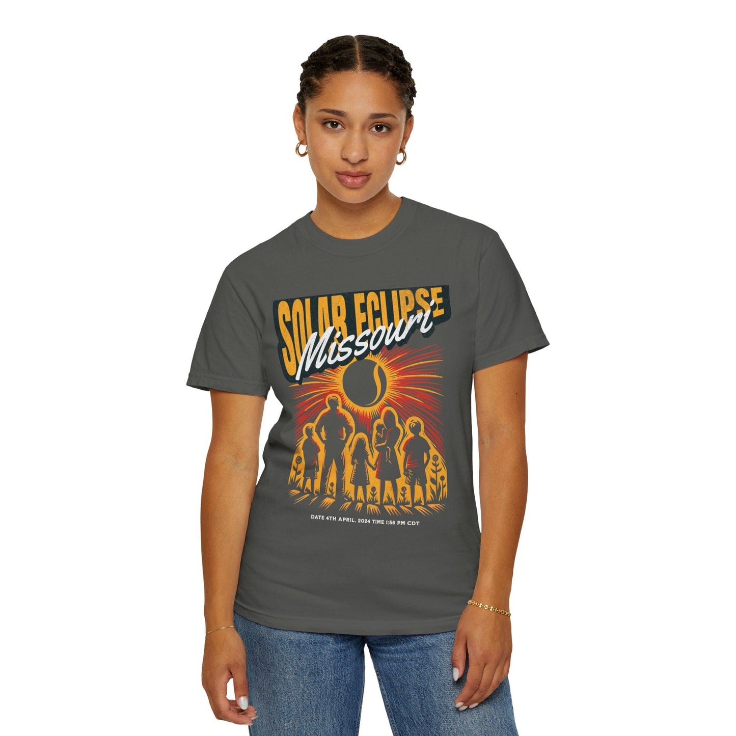 Missouri Totality Solar Eclipse 4.08.24 America Adult S-4XL - Black/Graphite