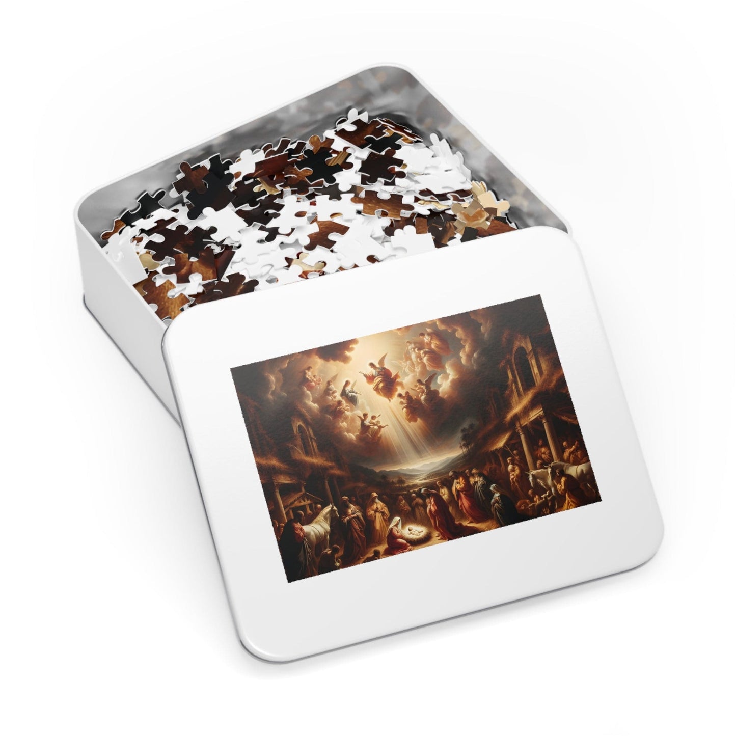Jesus and Angels Jigsaw Puzzles | Classic Nativity Scene Jigsaw Puzzle 110, 252, 500, 1000 Piece for Christmas | Limited Edition | DIY Stress Reliever Gift