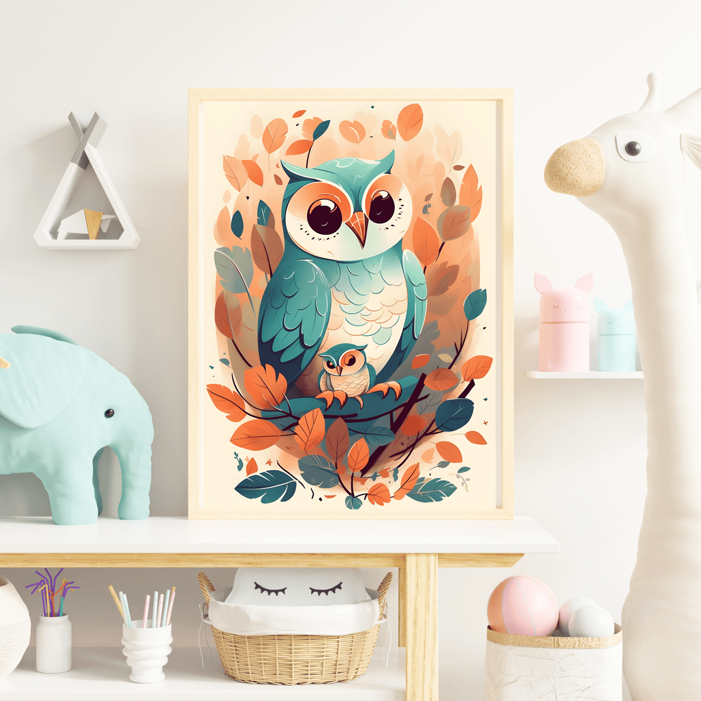 2023 Printable Modern Kids Wall Art Tropical Owl Print Exotic Prints Unframed Digital Aesthetic Home Decor Digital Download
