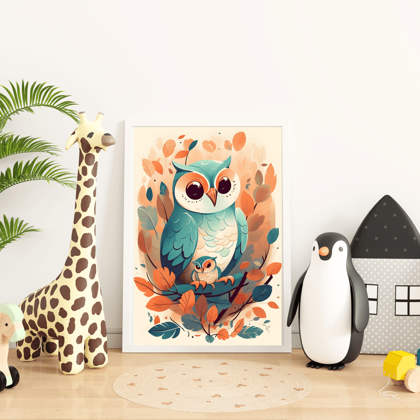 2023 Printable Modern Kids Wall Art Tropical Owl Print Exotic Prints Unframed Digital Aesthetic Home Decor Digital Download
