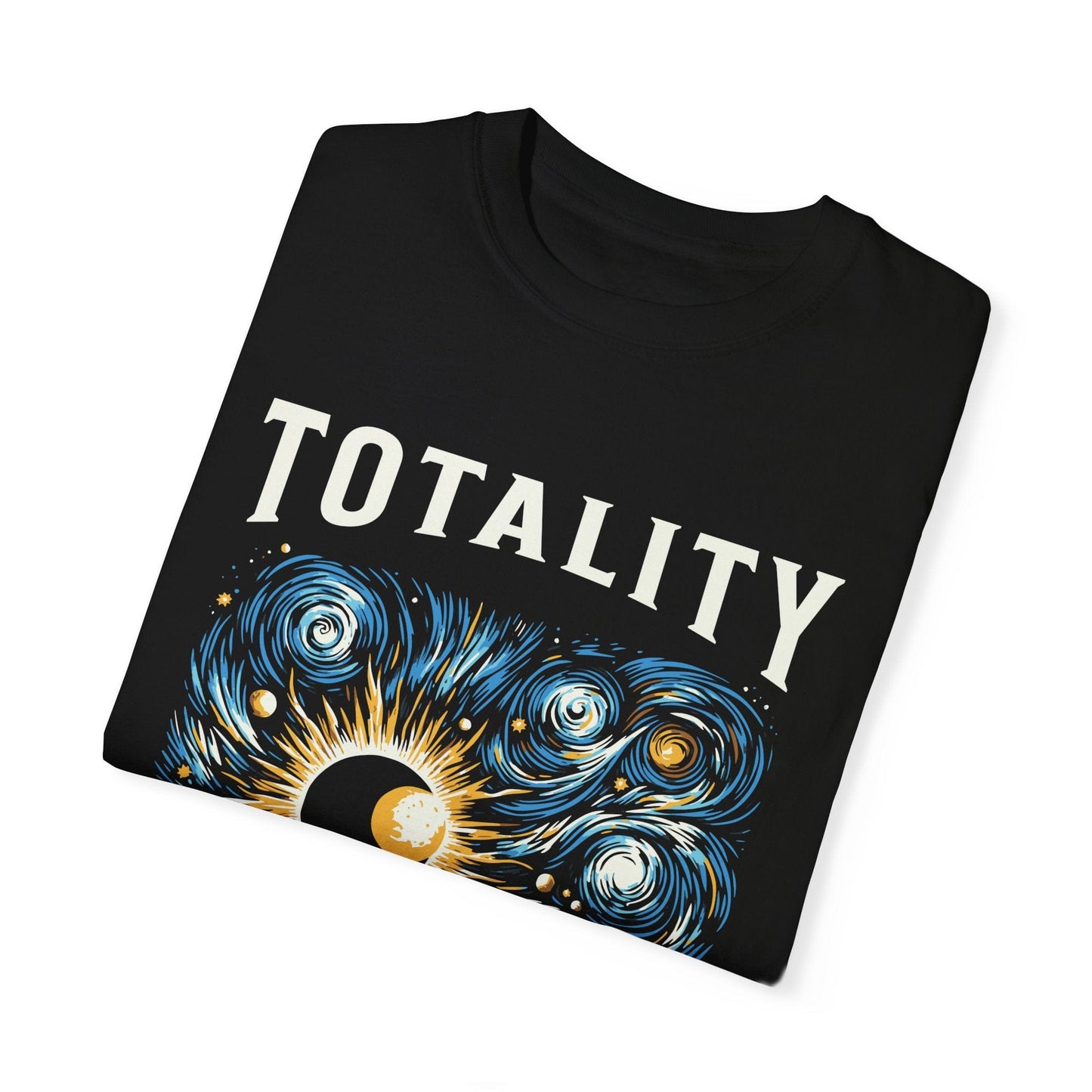 Totality Solar Eclipse 4.08.24 Starry Night Painting Shirt Adult S-4XL - Black/Graphite