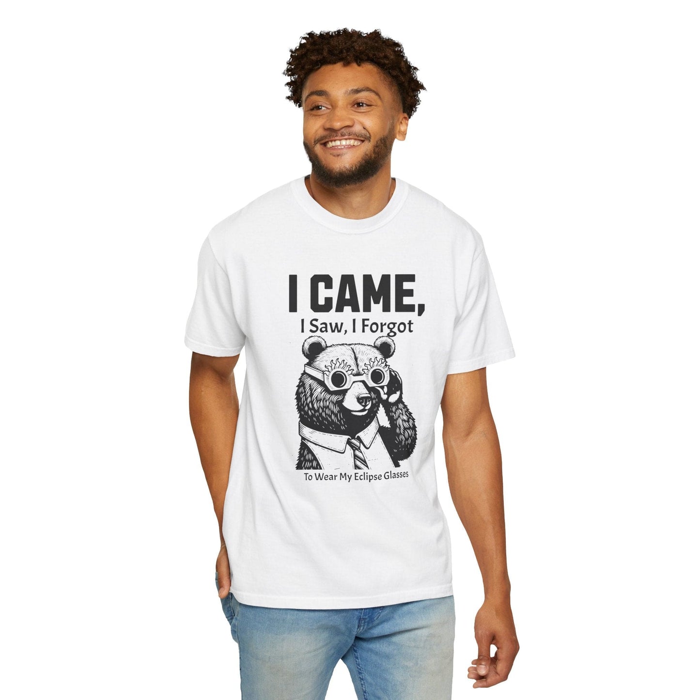 Funny I Came, I Saw, I Forgot Totality Solar Eclipse 2024 Comfort Colors Tee Adult S-4XL - White/Ivory