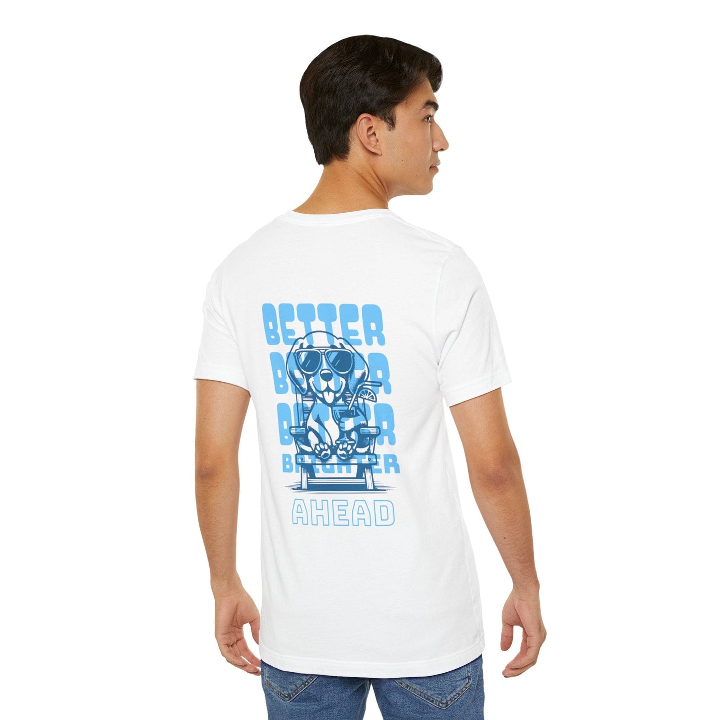 Better Brighter Ahead Casual Graphic Print Tee Shirt for Women/Men XS-4XL - Natural/White
