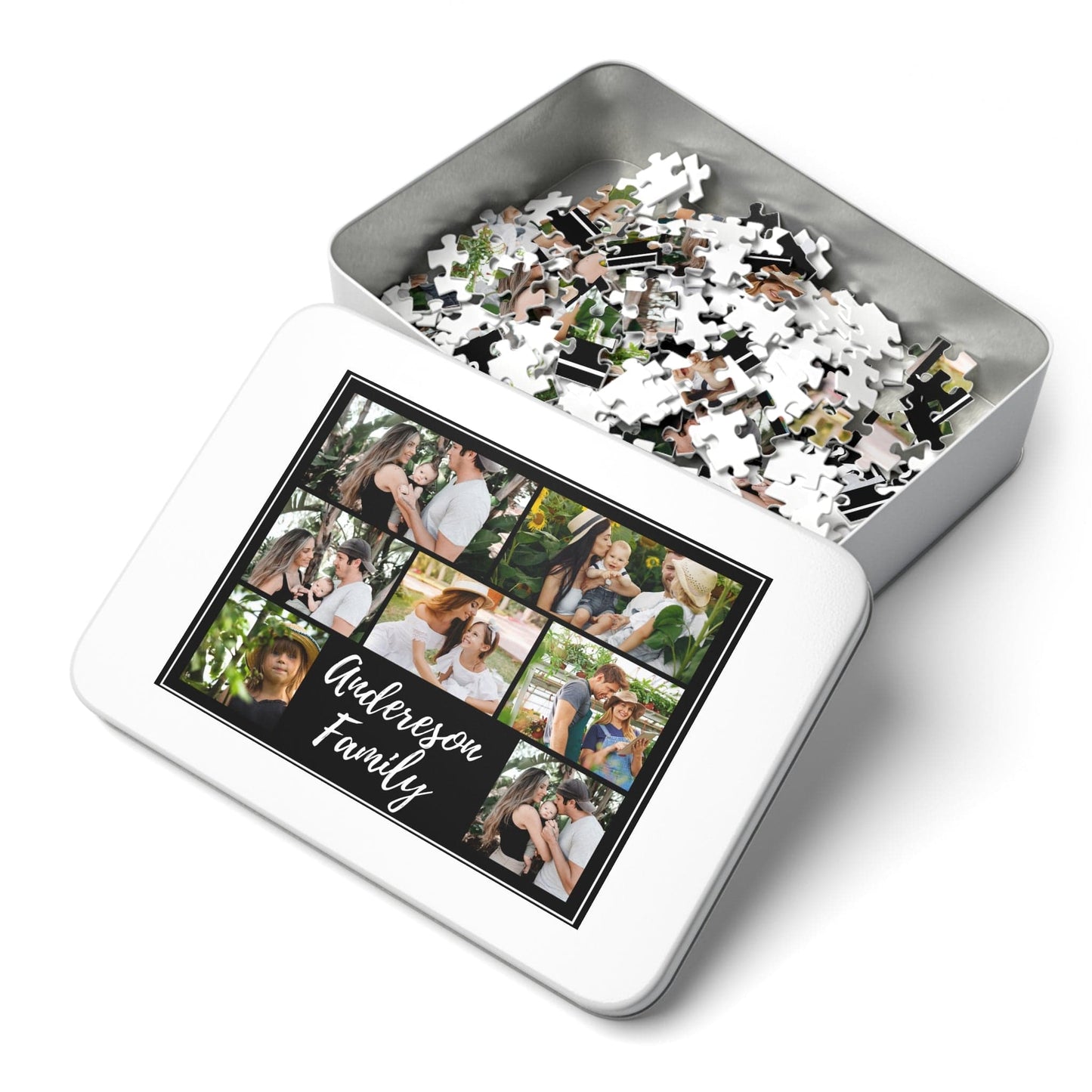 Custom Family Jigsaw Puzzle from Photo Collage - 1000/500/252/110 Pieces - DIY Gifts for Family Members