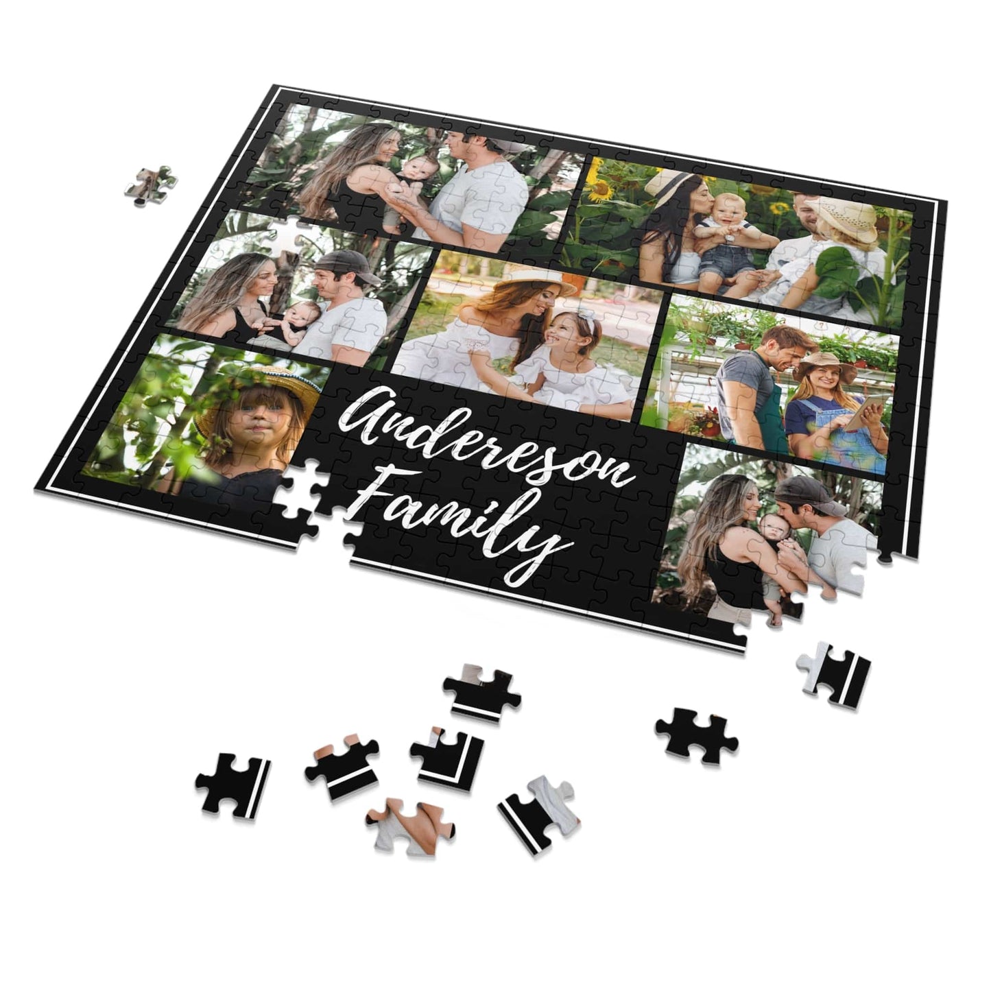 Custom Family Jigsaw Puzzle from Photo Collage - 1000/500/252/110 Pieces - DIY Gifts for Family Members