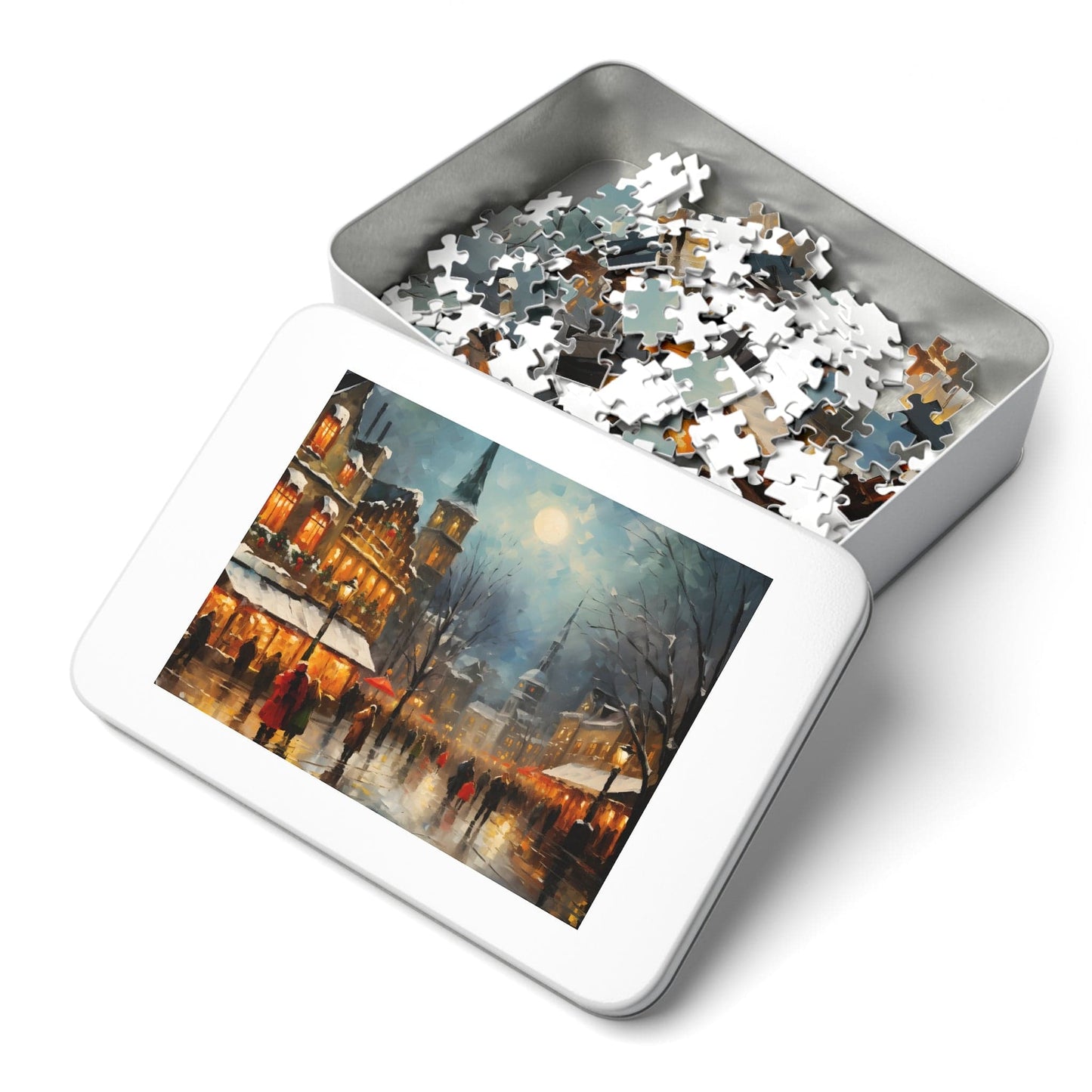 Christmas Jigsaw Puzzle: Bustling Christmas Market | Van Gogh Inspired | Customizable Sizes (30-1000 Pieces) | Ideal Gift for Family Game Night | Stress Relief for Kids & Adults