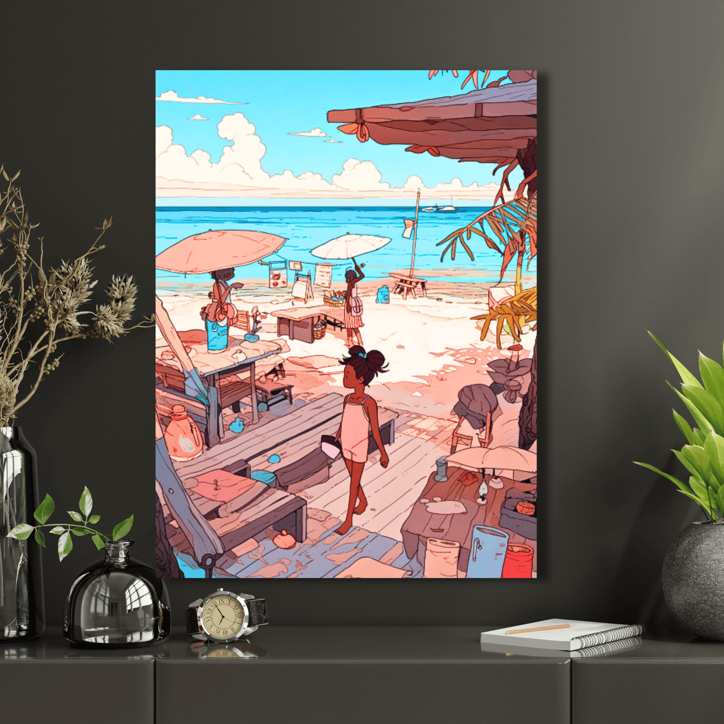 2023 Printable Bright Retro Vintage Beach Coastal Vacation Travel Decorative Unframed Digital Ambiance Wall Hanging Home Decor Digital Download - Part 2