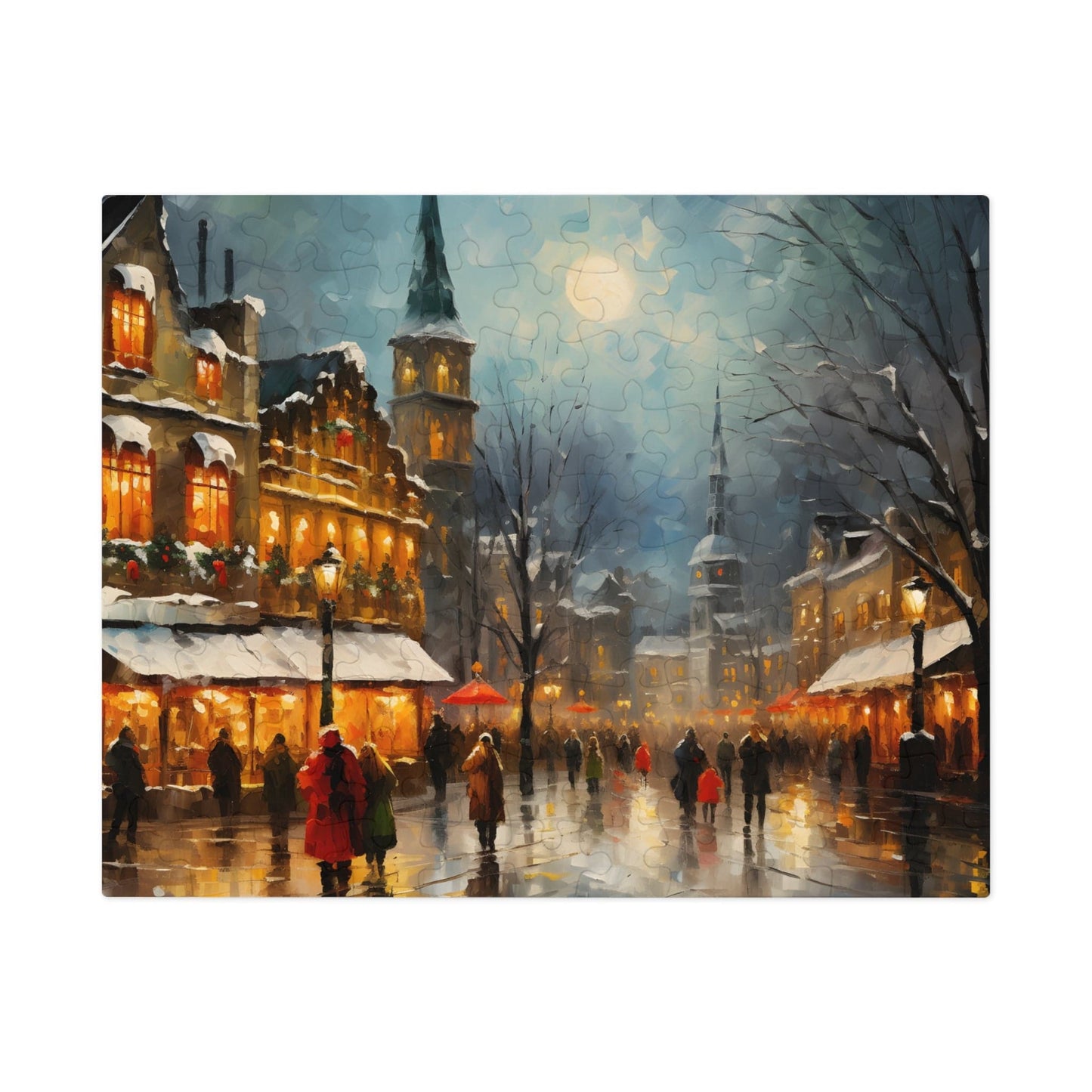 Christmas Jigsaw Puzzle: Bustling Christmas Market | Van Gogh Inspired | Customizable Sizes (30-1000 Pieces) | Ideal Gift for Family Game Night | Stress Relief for Kids & Adults