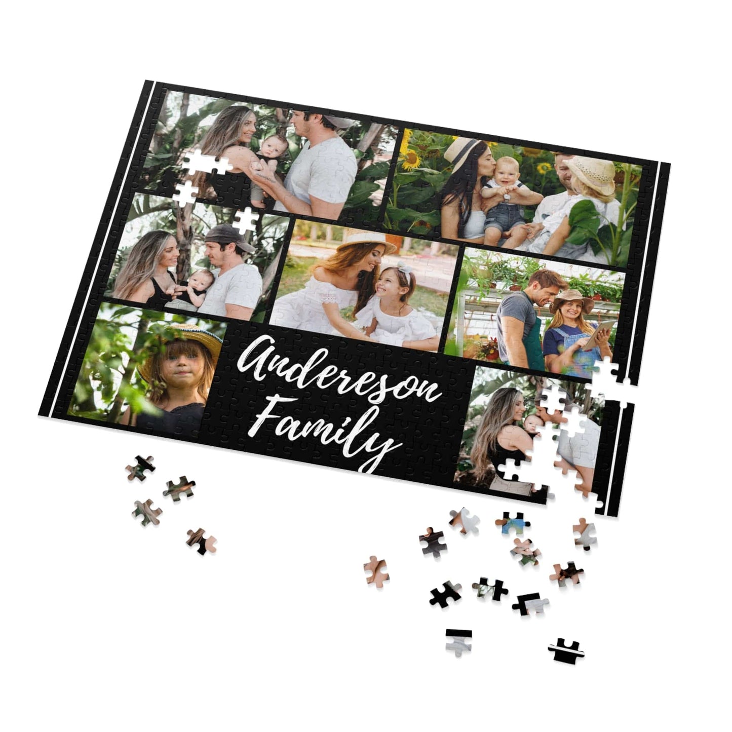 Custom Family Jigsaw Puzzle from Photo Collage - 1000/500/252/110 Pieces - DIY Gifts for Family Members