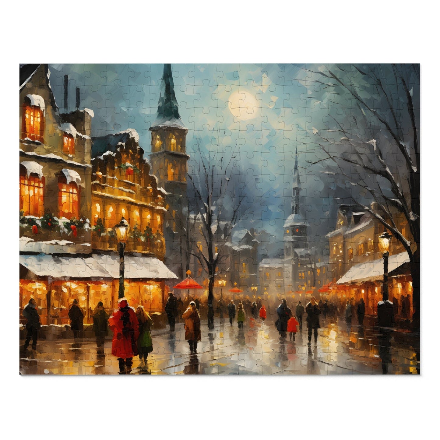 Christmas Jigsaw Puzzle: Bustling Christmas Market | Van Gogh Inspired | Customizable Sizes (30-1000 Pieces) | Ideal Gift for Family Game Night | Stress Relief for Kids & Adults