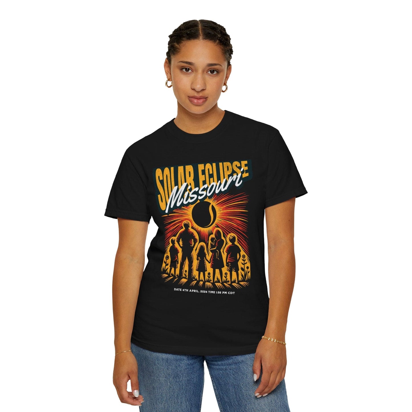 Missouri Totality Solar Eclipse 4.08.24 America Adult S-4XL - Black/Graphite