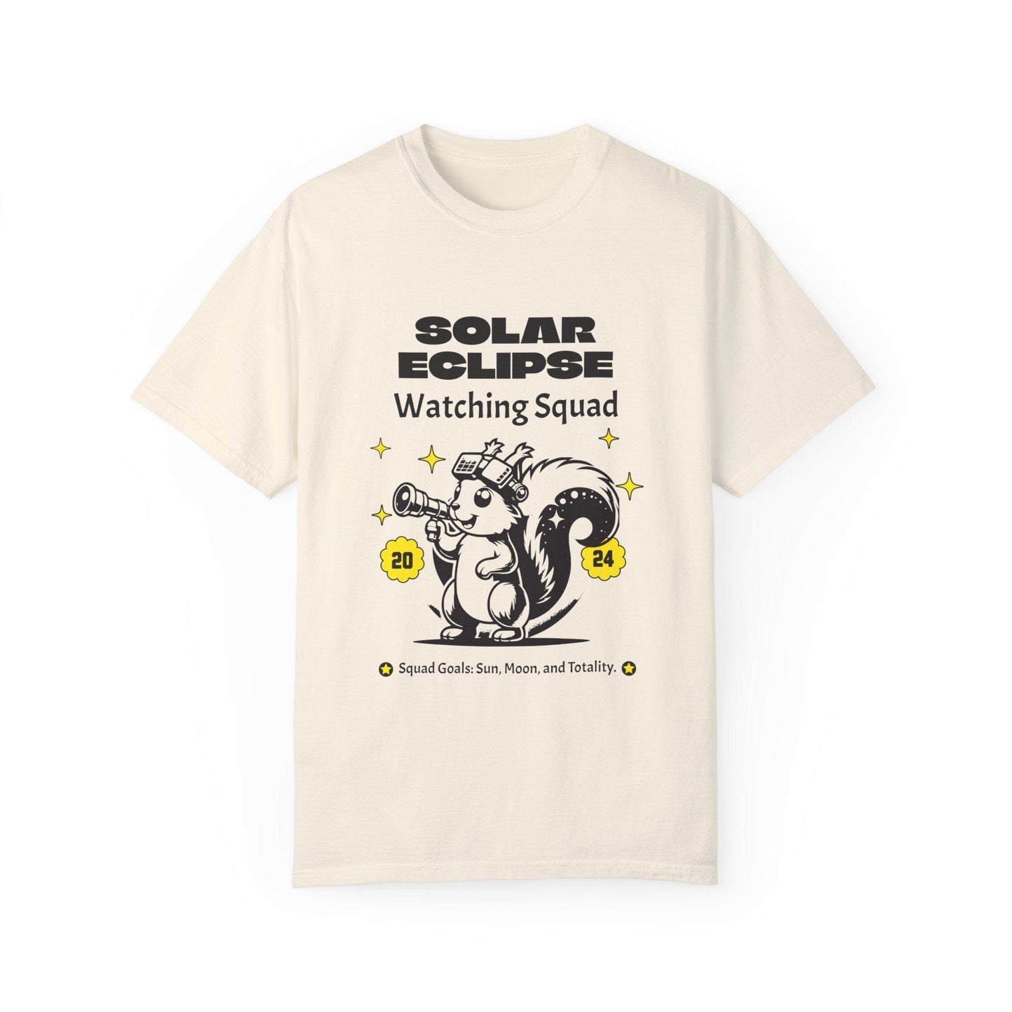 Solar Eclipse Watching Squad 2024 Comfort Colors Tee Adult S-4XL - Ivory/Khaki, April 18 2024 Eclipse Path of Totality Shirt, Solar Eclipse Viewing Tee