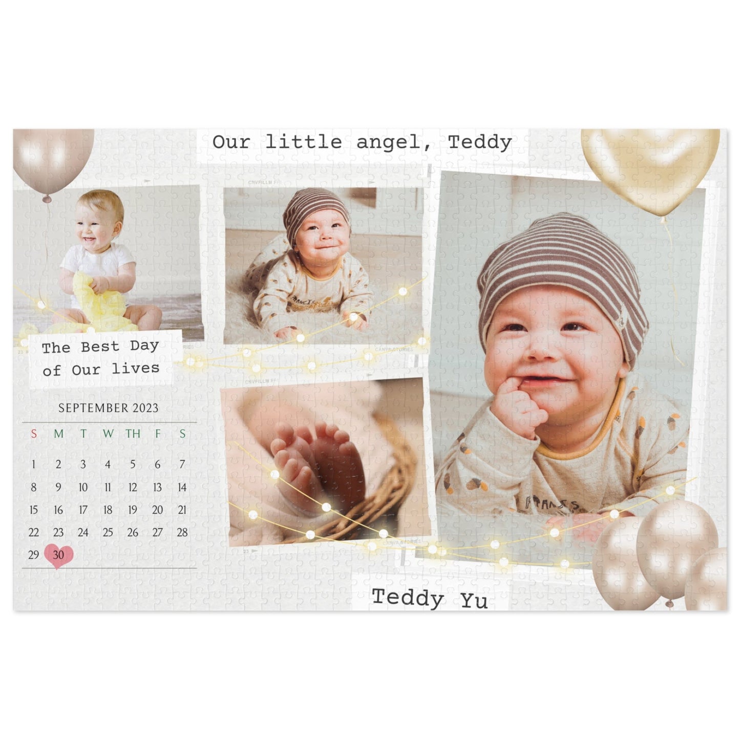 Custom Image Newborn Jigsaw Puzzle 1000/500/252/110 Pieces | Customized Gift for New Parents and Grand Parents