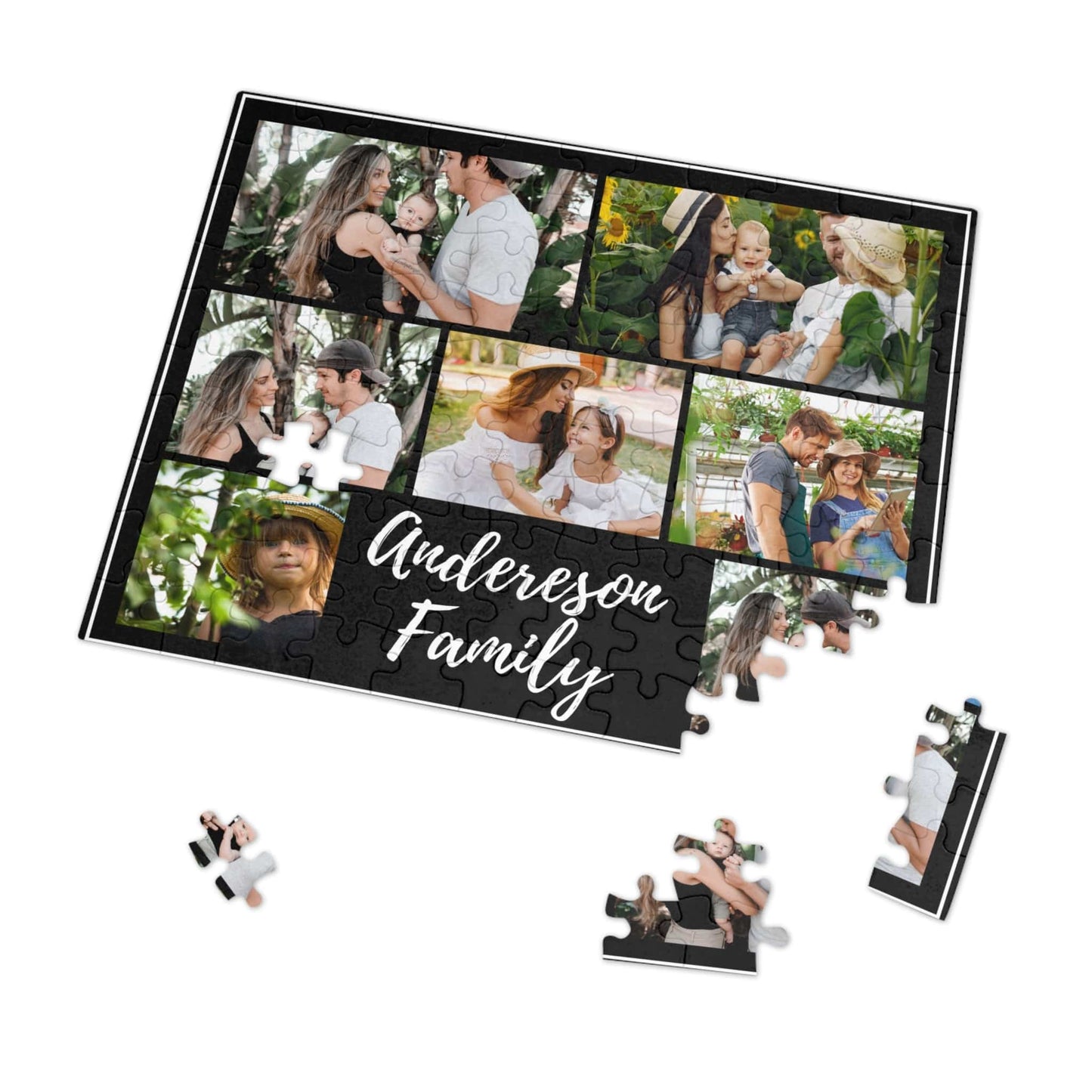 Custom Family Jigsaw Puzzle from Photo Collage - 1000/500/252/110 Pieces - DIY Gifts for Family Members