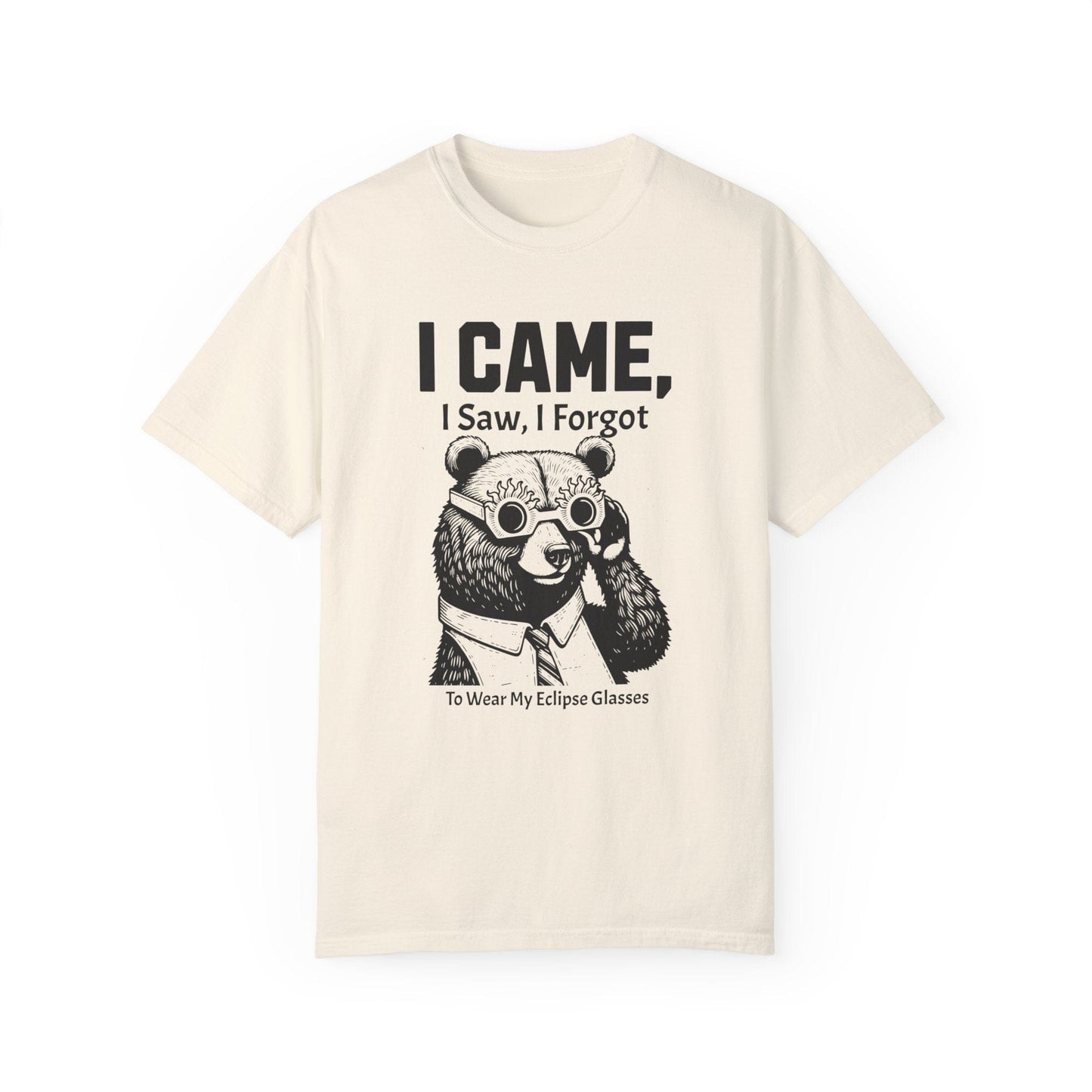 Funny I Came, I Saw, I Forgot Totality Solar Eclipse 2024 Comfort Colors Tee Adult S-4XL - White/Ivory
