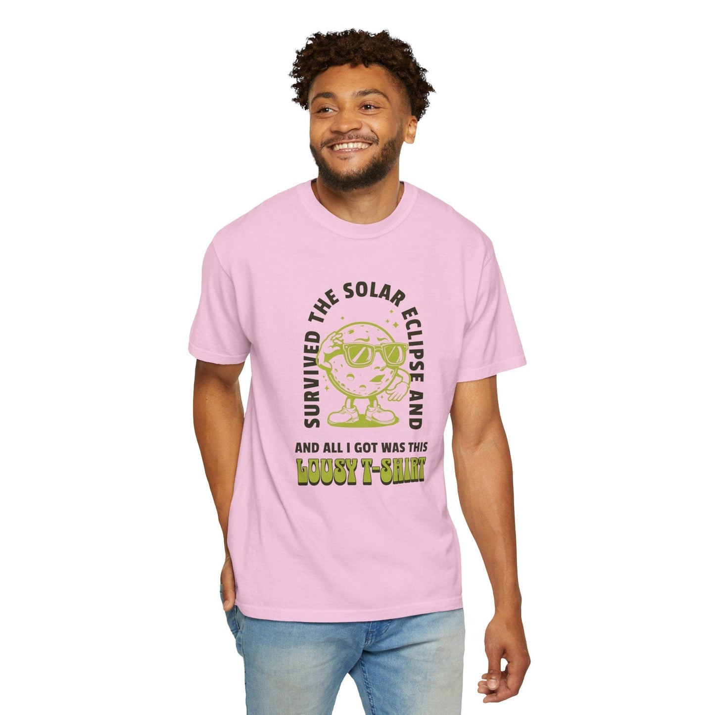 Survived The Solar Eclipse Funny Total Solar 2024 Comfort Colors Tee Shirt Adult S-4XL - Blossom/Ivory