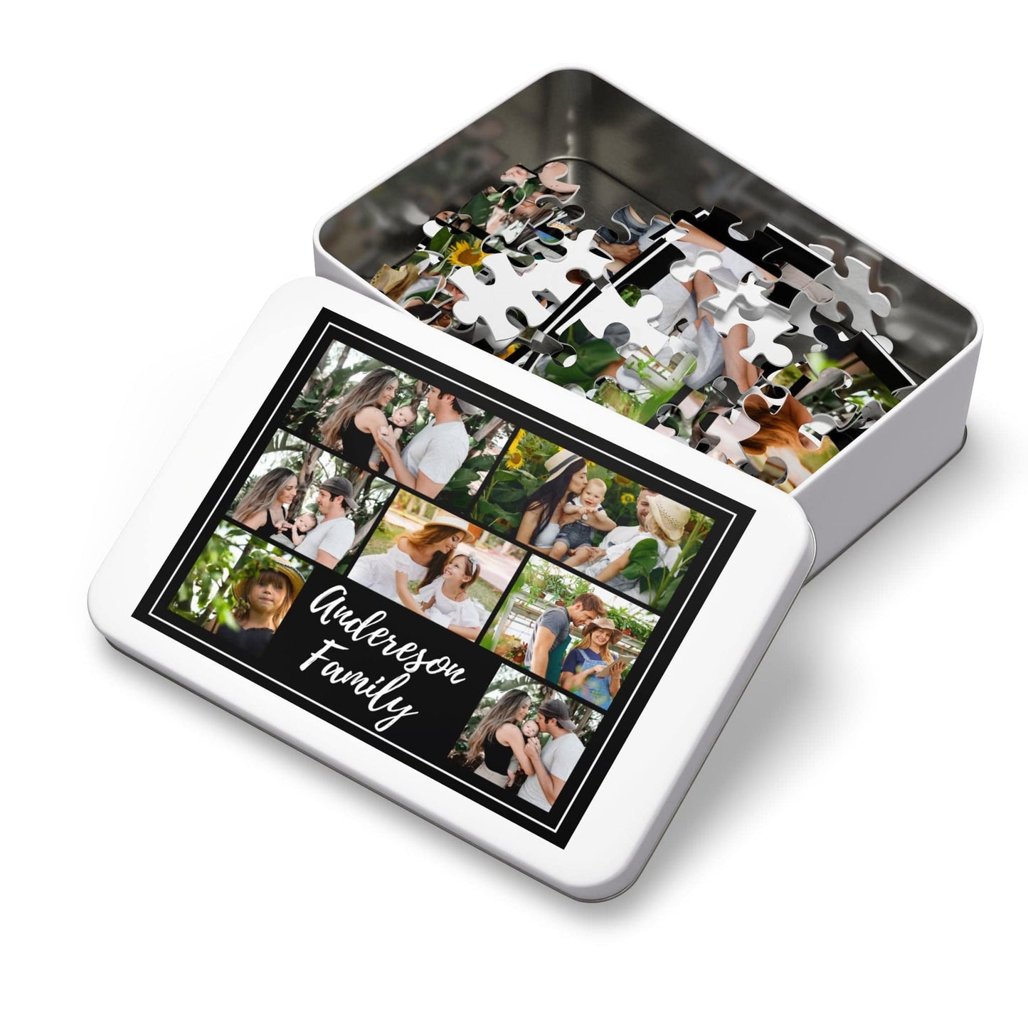 Custom Family Jigsaw Puzzle from Photo Collage - 1000/500/252/110 Pieces - DIY Gifts for Family Members