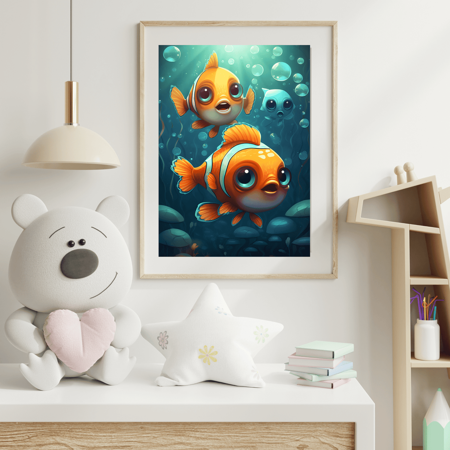 2023 Printable Modern Kids Wall Art Clownfish Print Unframed Digital Aesthetic Home Decor Digital Download