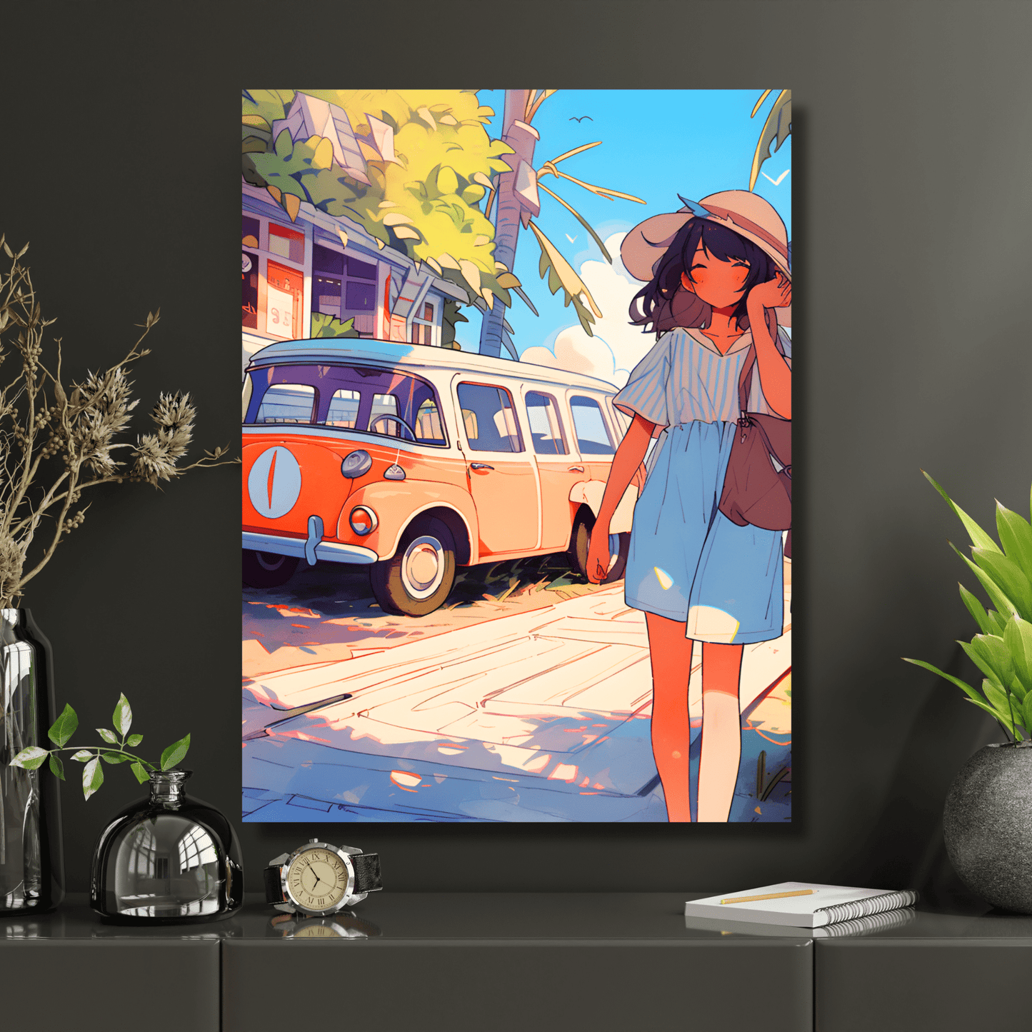 2023 Printable Bright Retro Vintage Beach Coastal Vacation Travel Decorative Unframed Digital Ambiance Wall Hanging Home Decor Digital Download