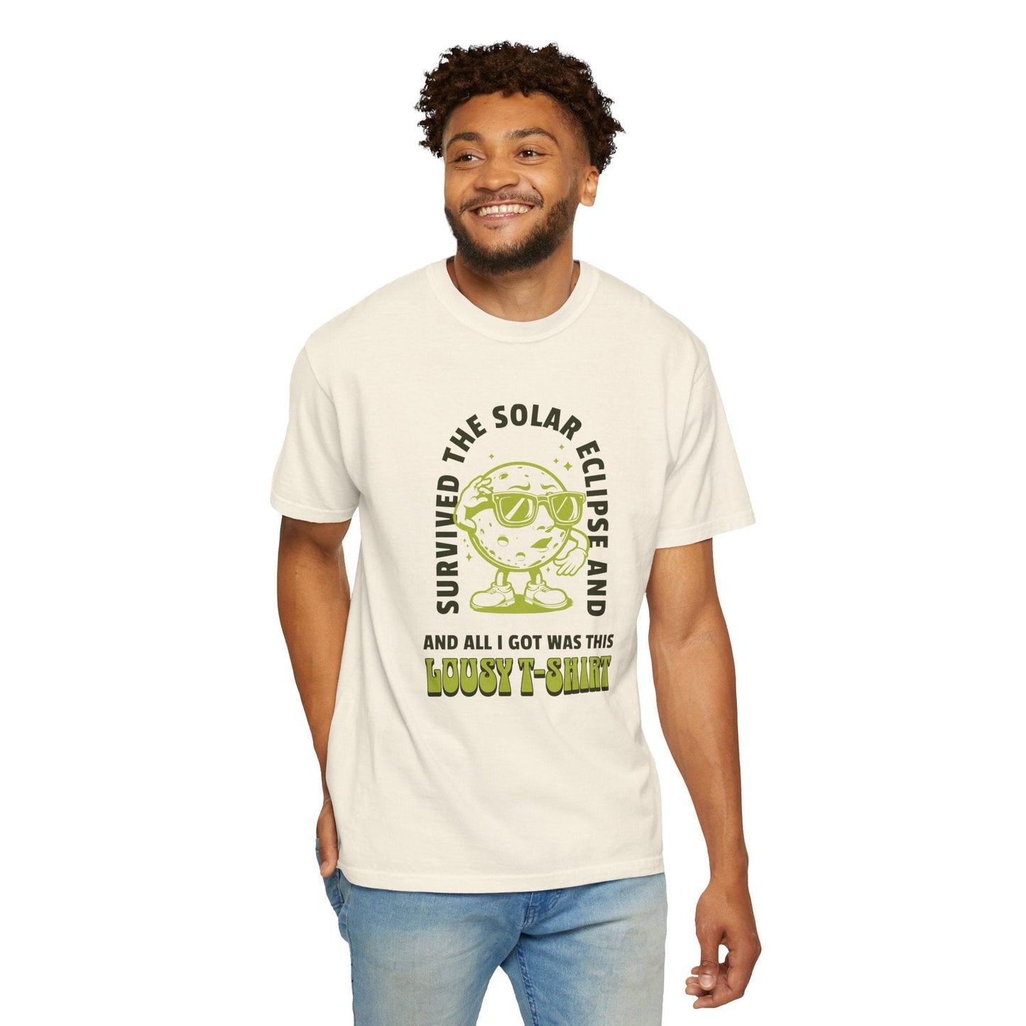 Survived The Solar Eclipse Funny Total Solar 2024 Comfort Colors Tee Shirt Adult S-4XL - Blossom/Ivory