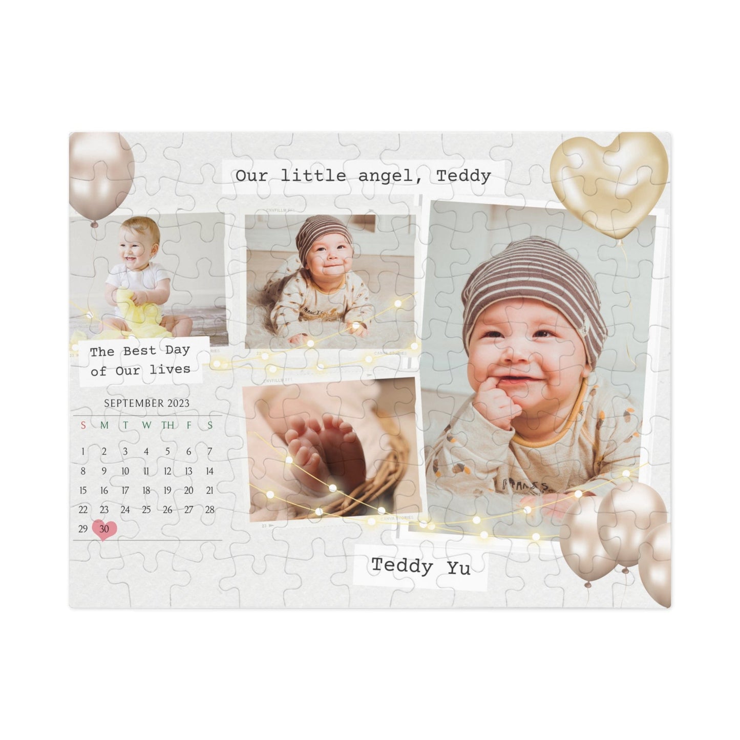 Custom Image Newborn Jigsaw Puzzle 1000/500/252/110 Pieces | Customized Gift for New Parents and Grand Parents