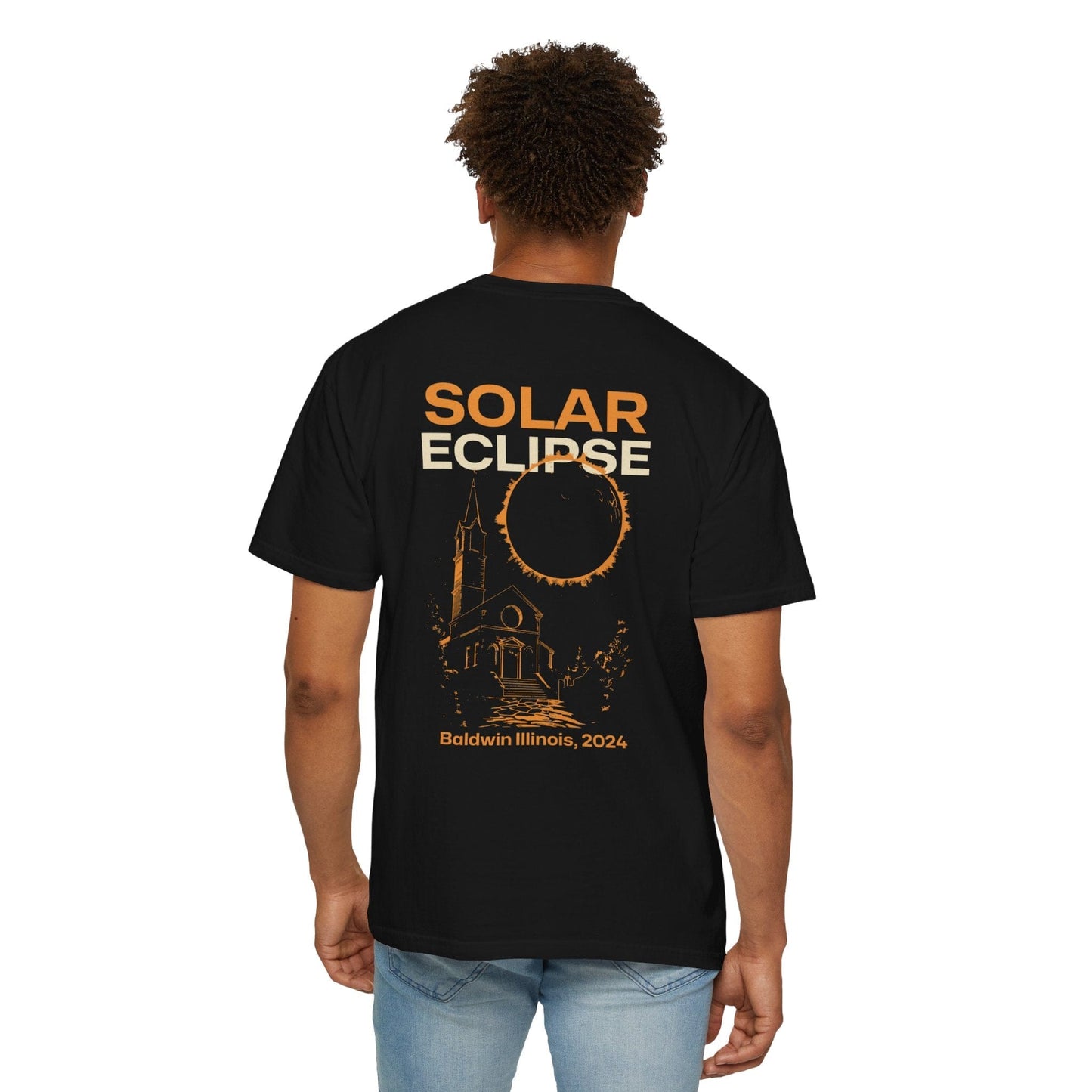 Solar Eclipse 2024 Baldwin Illinois USA Shirt Adult S-4XL - Black/Pepper, Path of Totality Shirt, Gift for Eclipse Lover