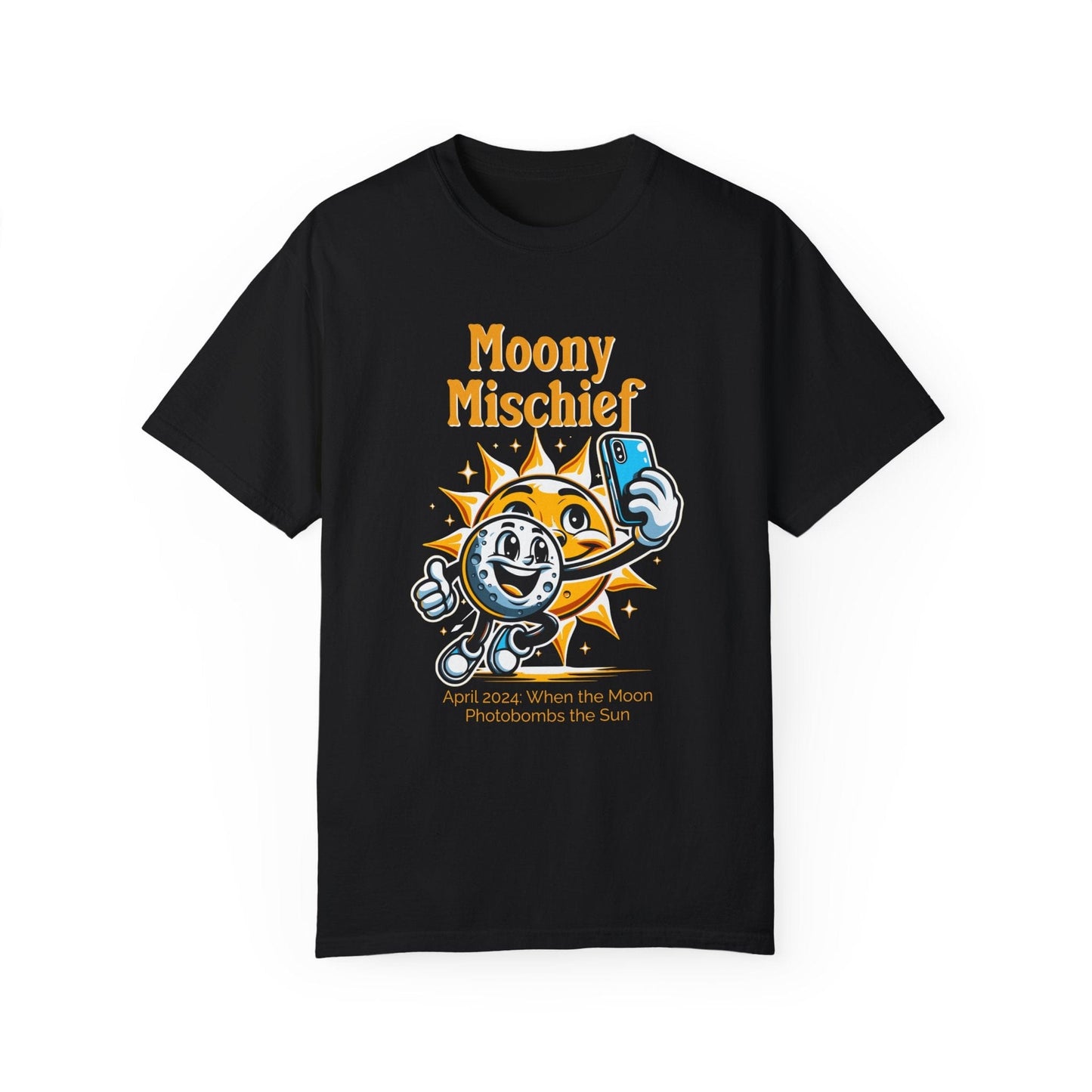 Moony Mischief Total Solar Eclipse Funny 2024 Shirt Adult S-4XL - Black/Graphite
