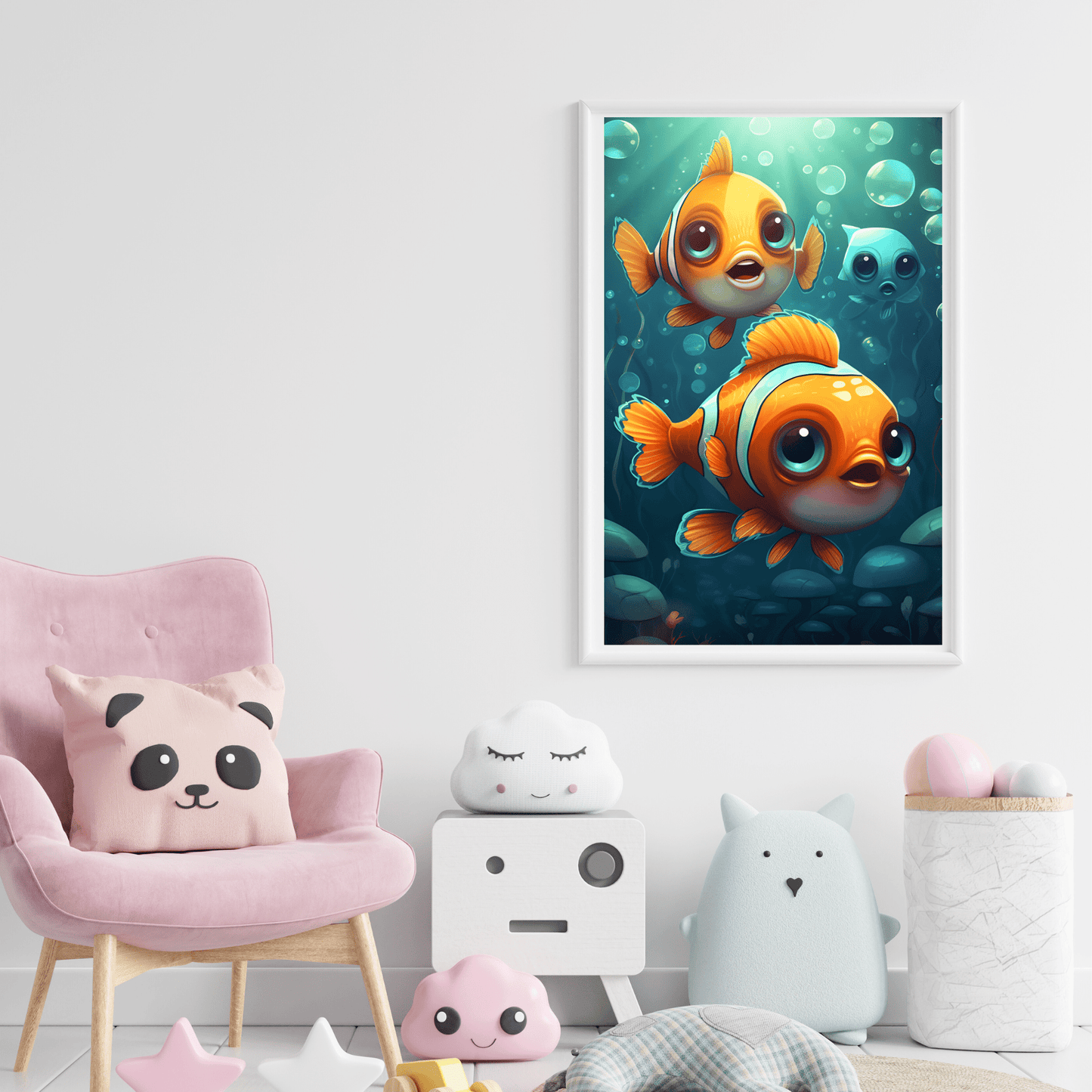 2023 Printable Modern Kids Wall Art Clownfish Print Unframed Digital Aesthetic Home Decor Digital Download