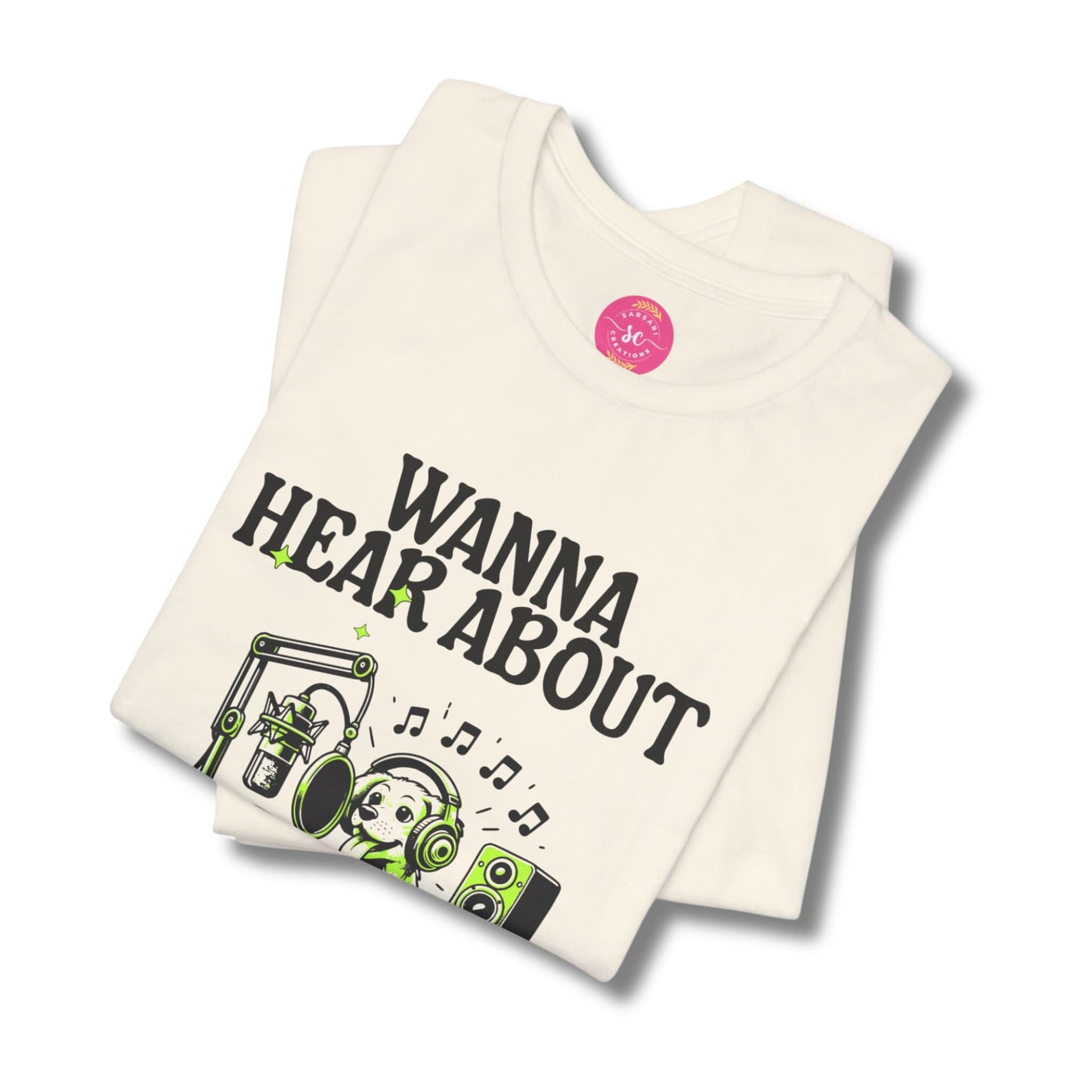 Funny Canine Slogan Graphic Drop Shoulder Oversized Tee for Women/Men XS-4XL - White/Natural