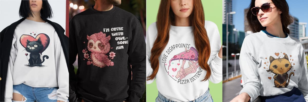 SARSARI CREATIONS SWEATSHIRT IMAGE BANNER WITH DIFFERENT MODELS