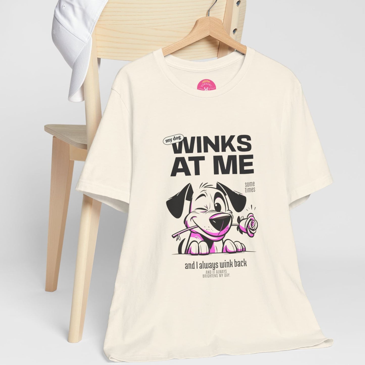 Statement Do Graphic Drop Shoulder natural tee on hanger
