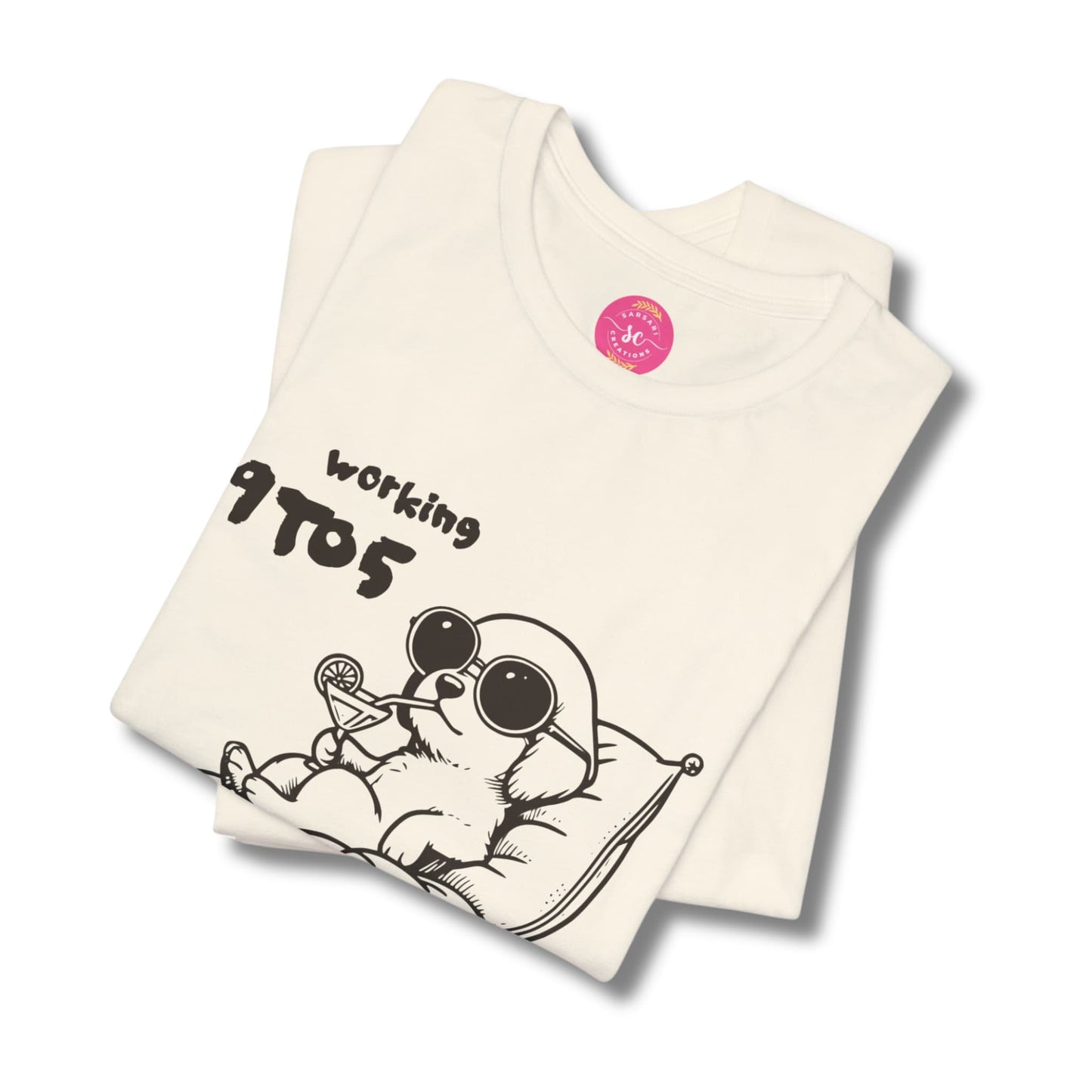Working for My Dog Graphic natural tee shirt folded